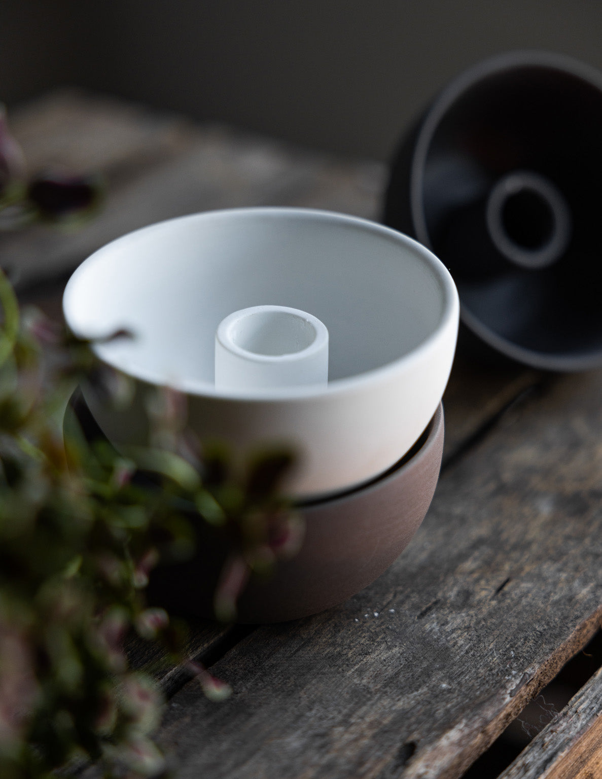 LIDATORP Kerzenschale weiß glossy Mini