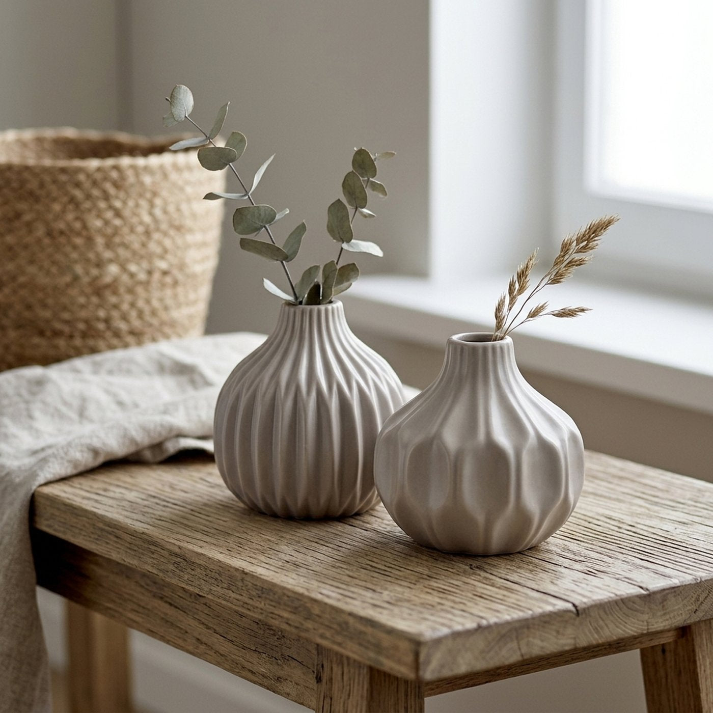 Vase Lenja - 2er Set beige