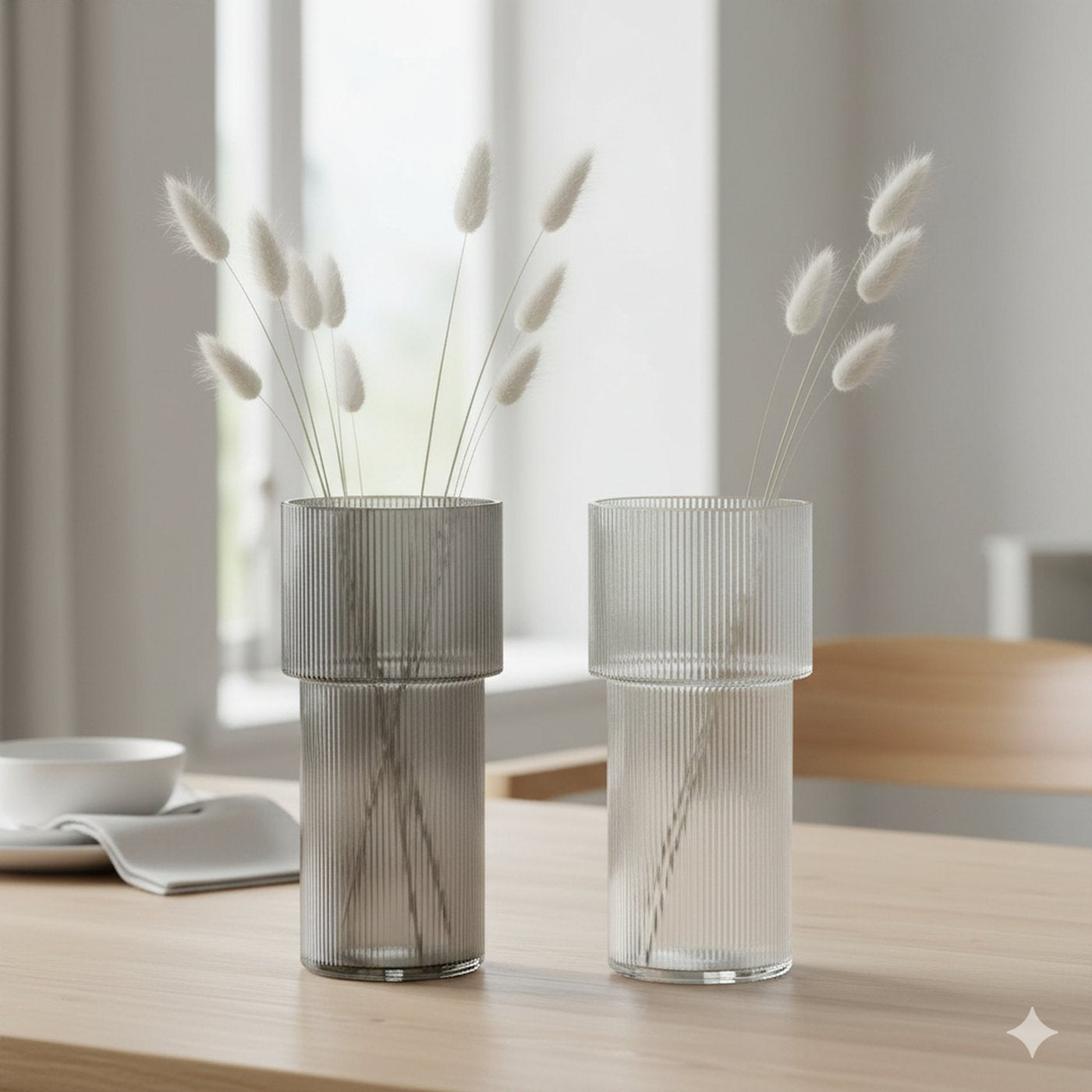 Elegant glass vase in grey and dark grey – stylish accents for your home