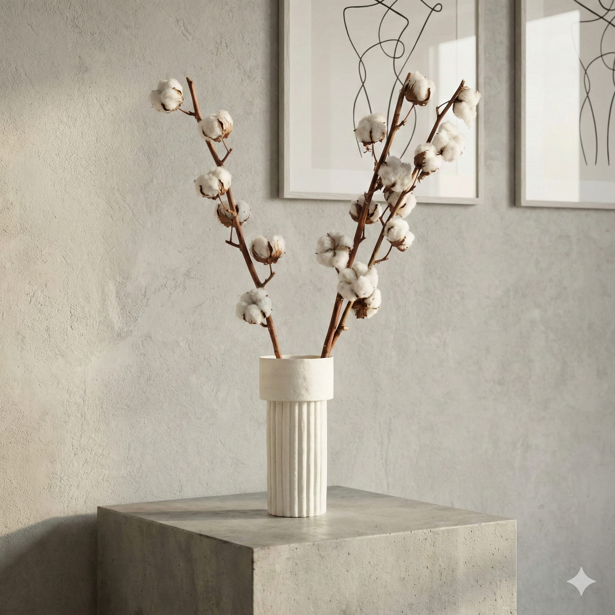 Dried cotton: Natural decorative element for a sophisticated ambience