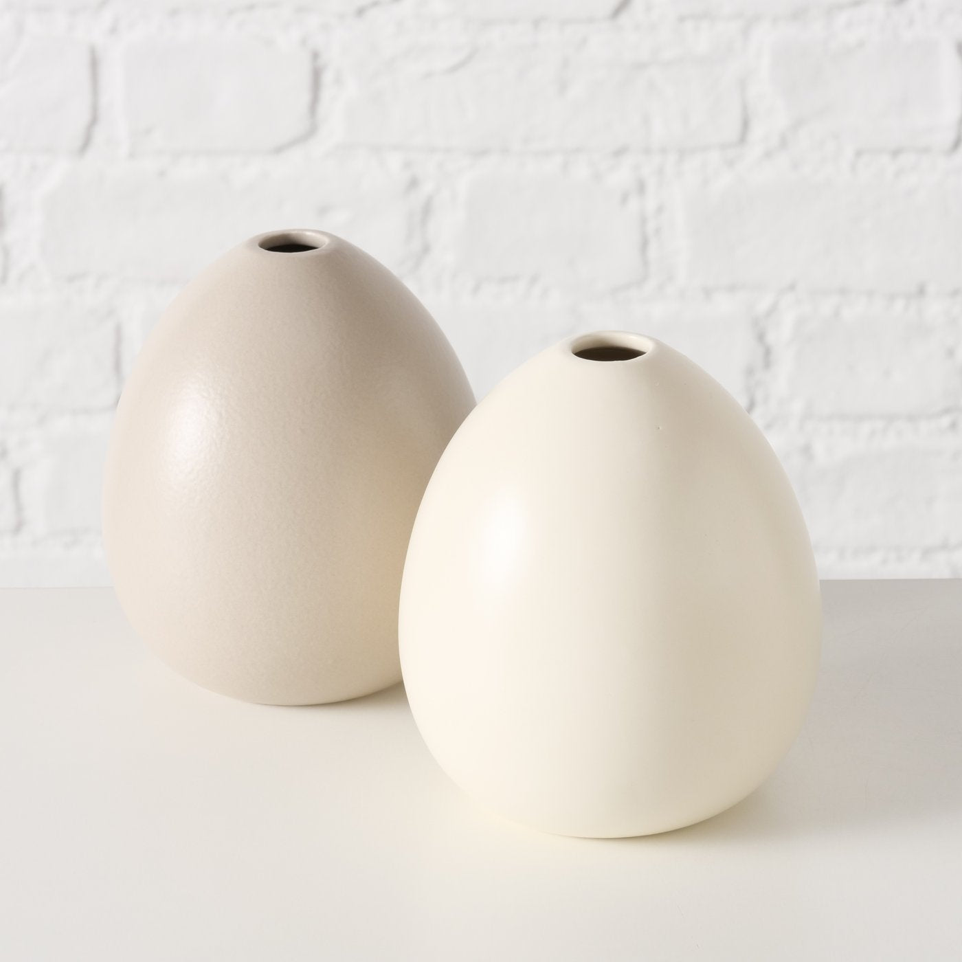 Vase Rikke - 2er Set weiß beige