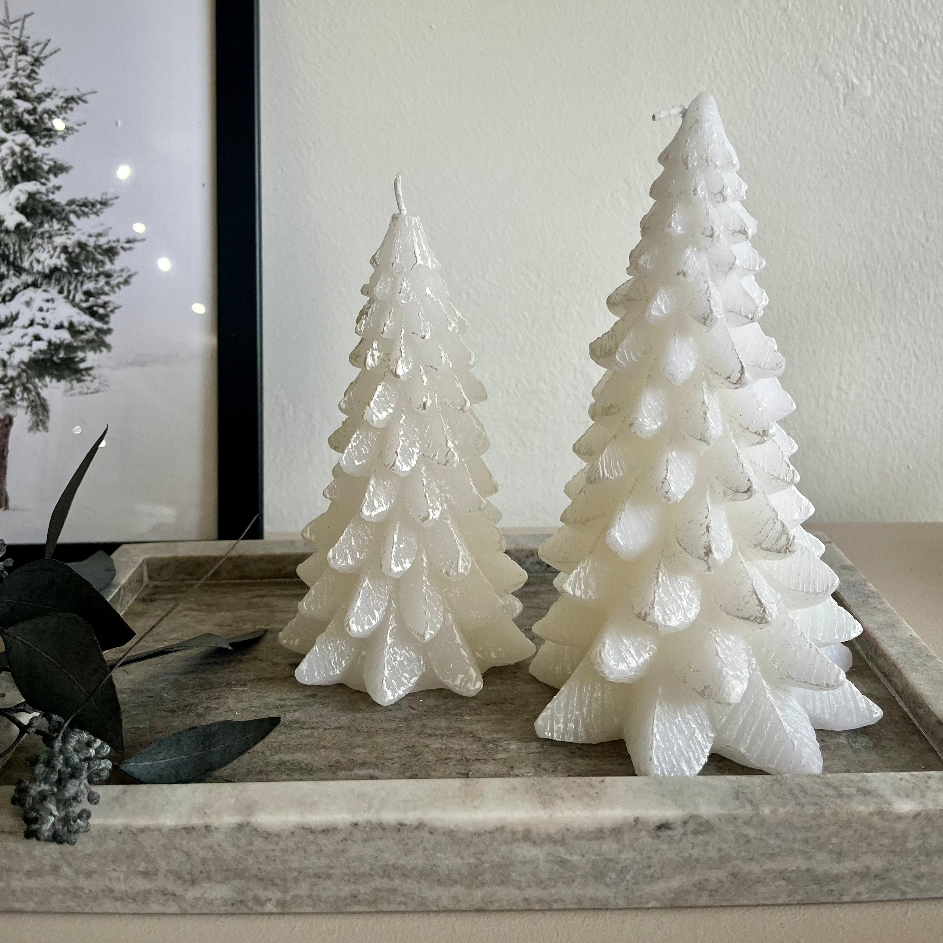 Kerze Weihnachtsbaum weiss S