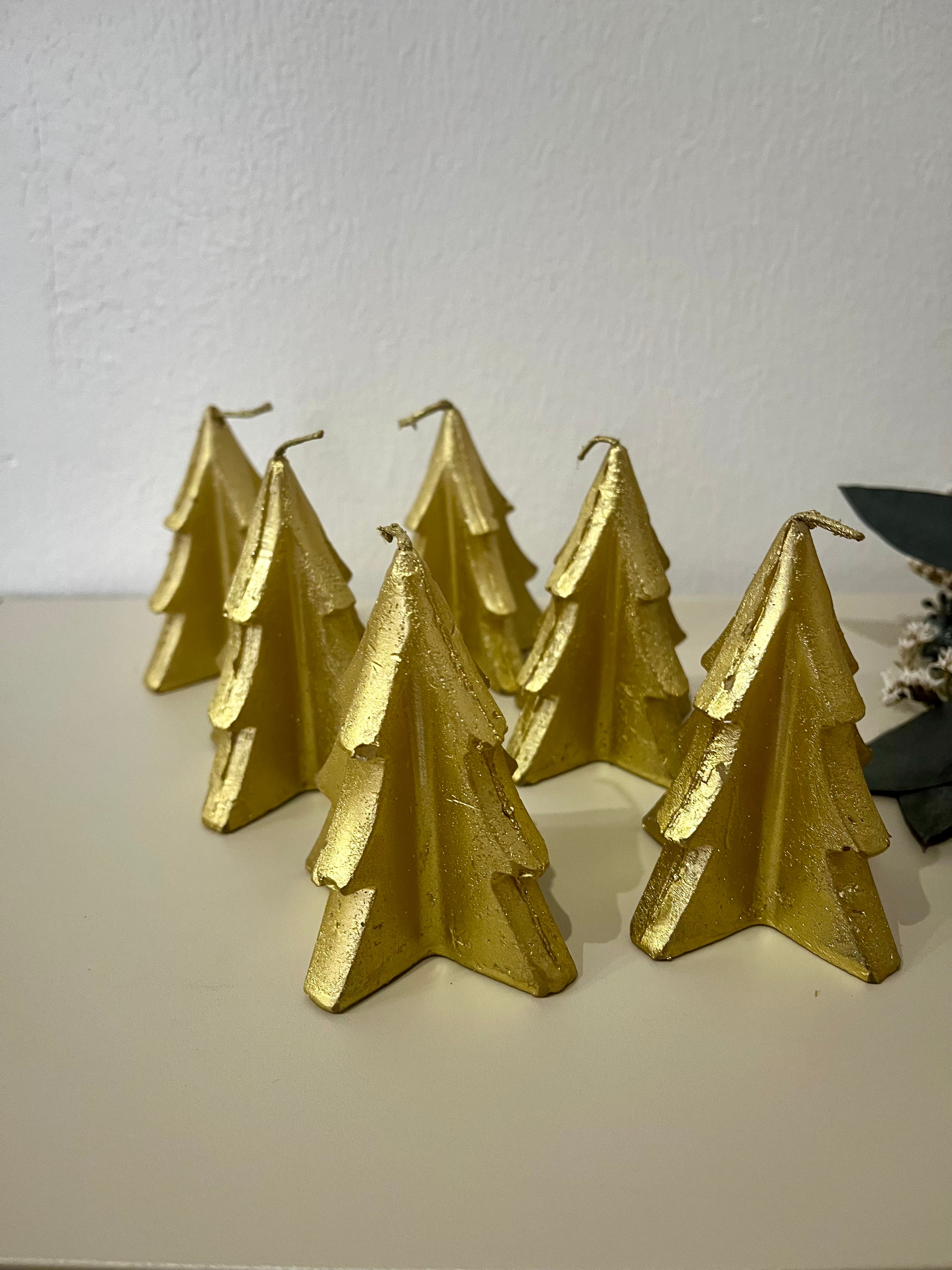 Decorative Candle Tree S Gold 6 Pieces