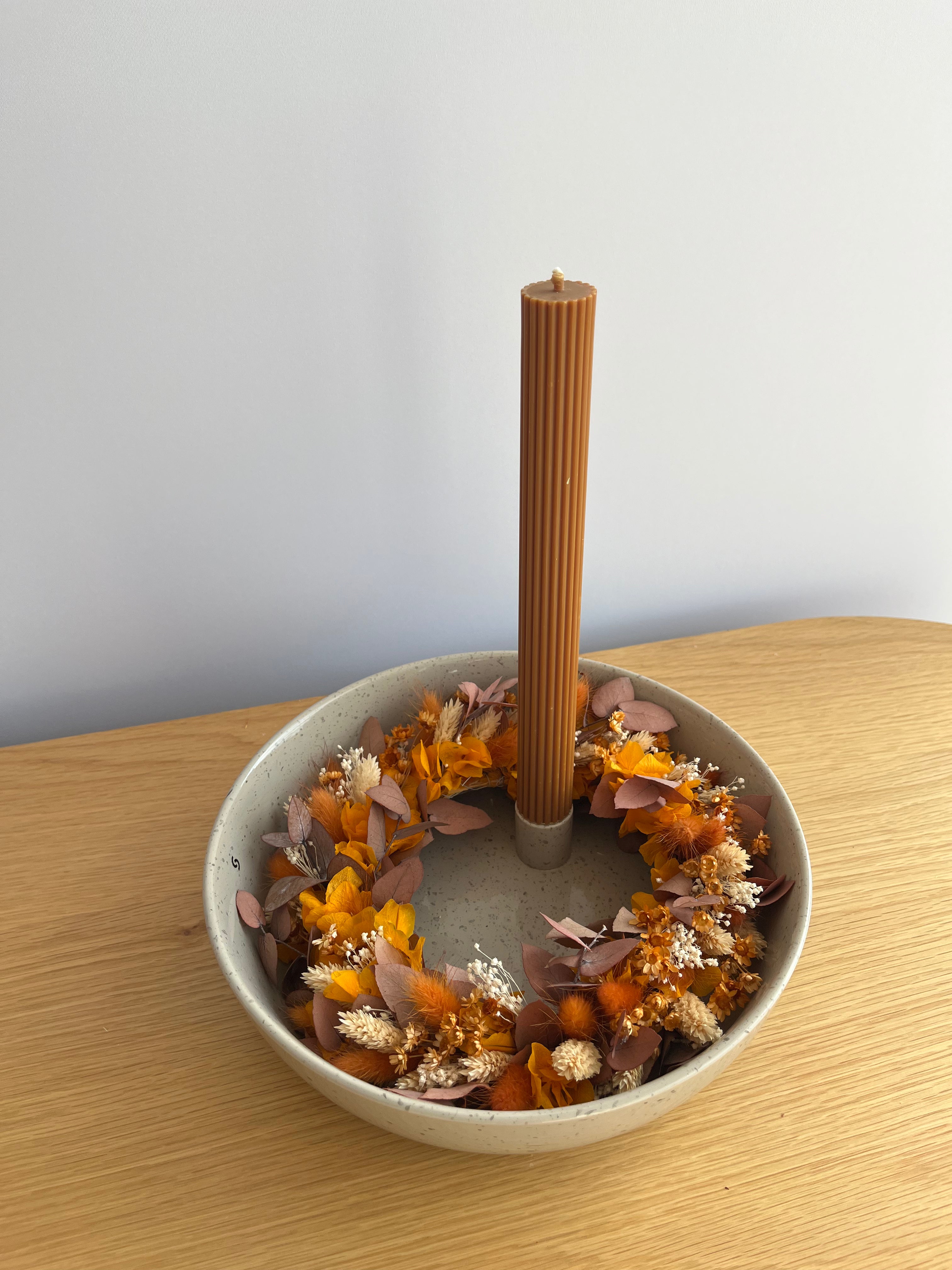Trockenblumenkranz in herbstlich orange - Lykke&You GmbH