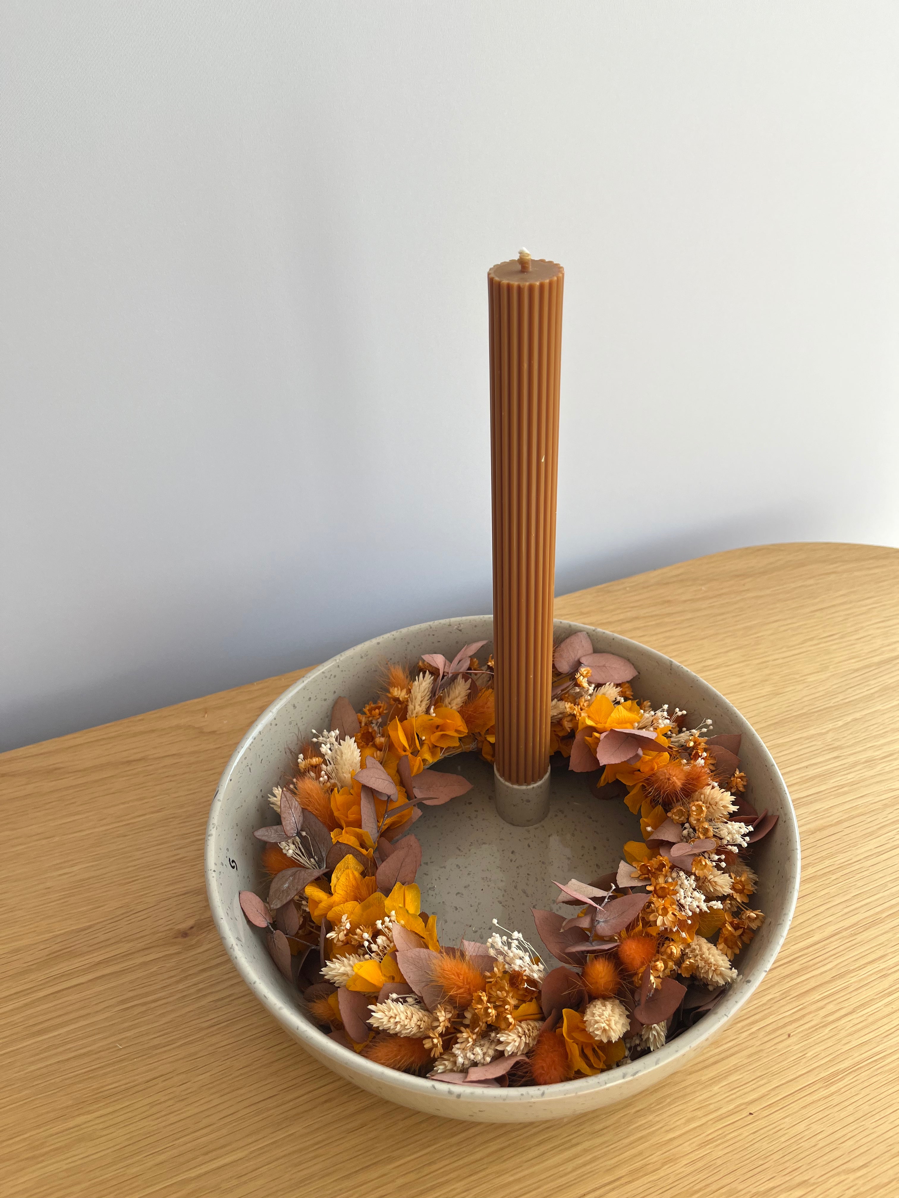 Trockenblumenkranz in herbstlich orange - Lykke&You GmbH