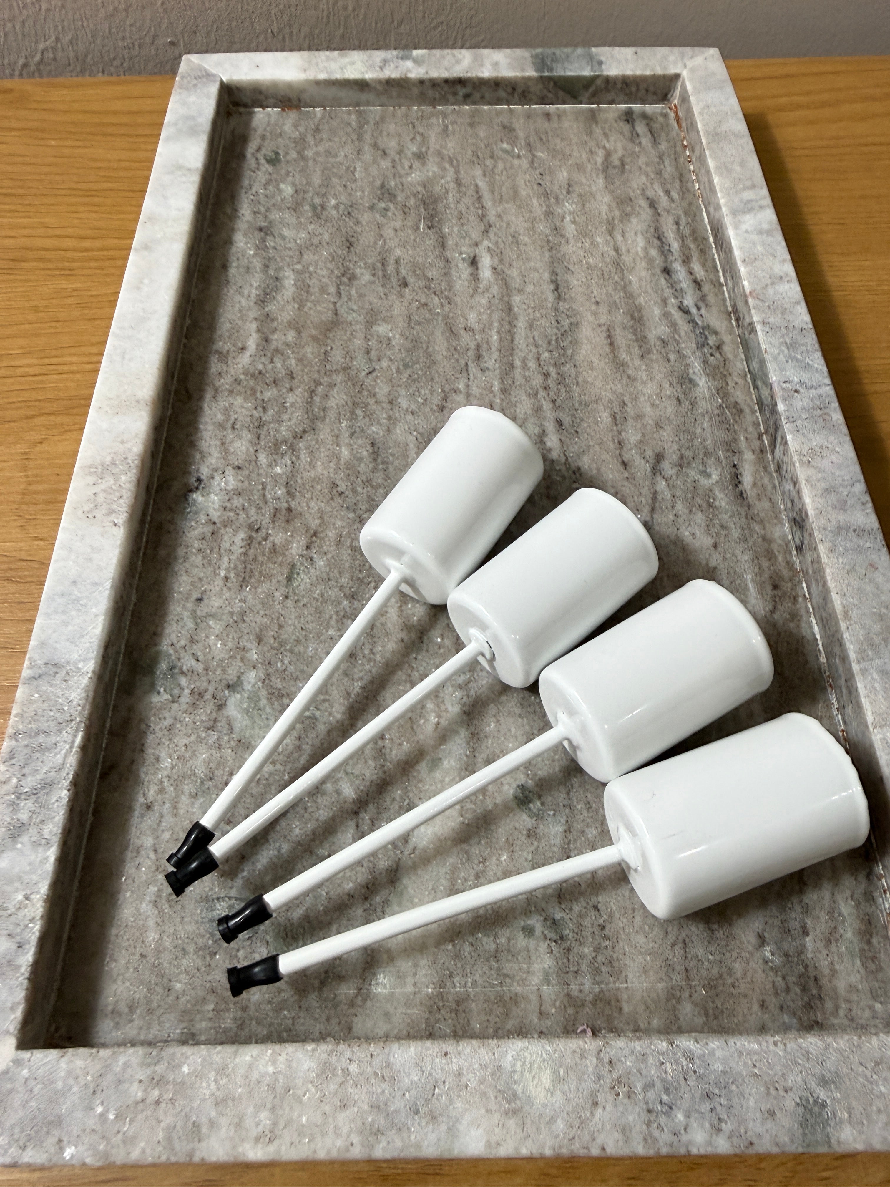 Kerzenhalter Adventskranz mit Dorn für Stabkerzen 2,2 cm - weiß