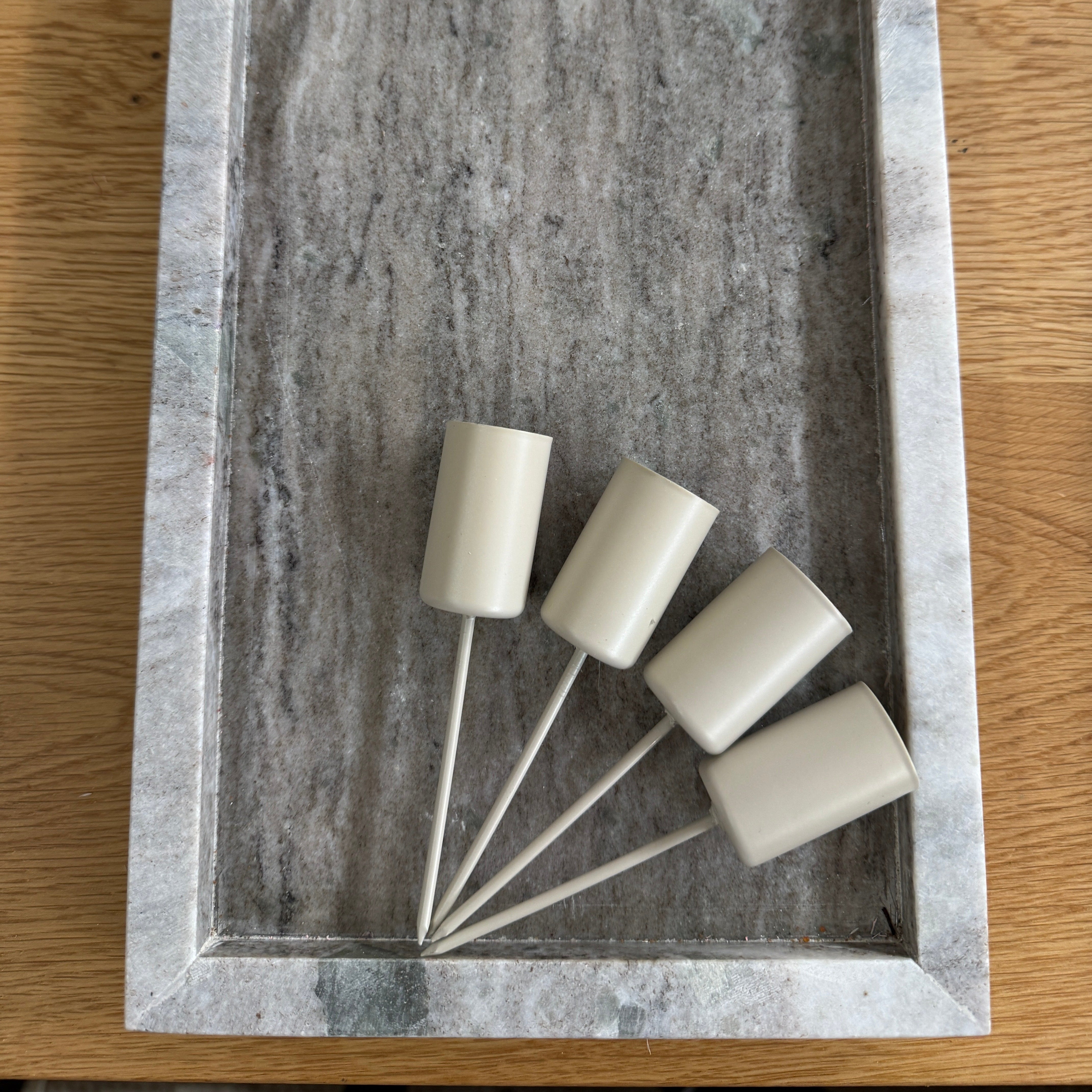 Kerzenhalter Adventskranz mit Dorn für Stabkerzen 2,2 cm - cremebeige