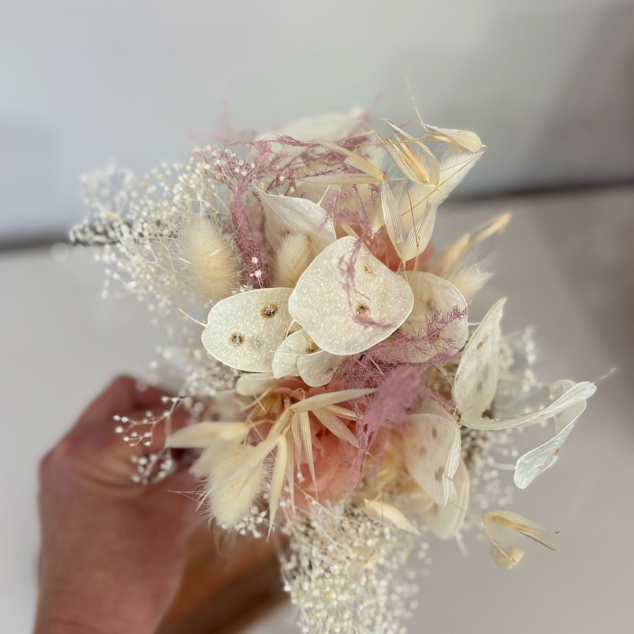 Mini Brautstrauss / Blumenmädchen weiß rosa - Outlet