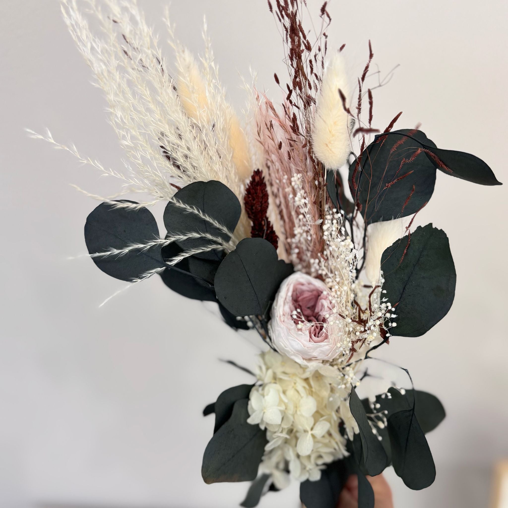 Mini Brautstrauss / Blumenmädchen Eukalyptus Rose - Outlet