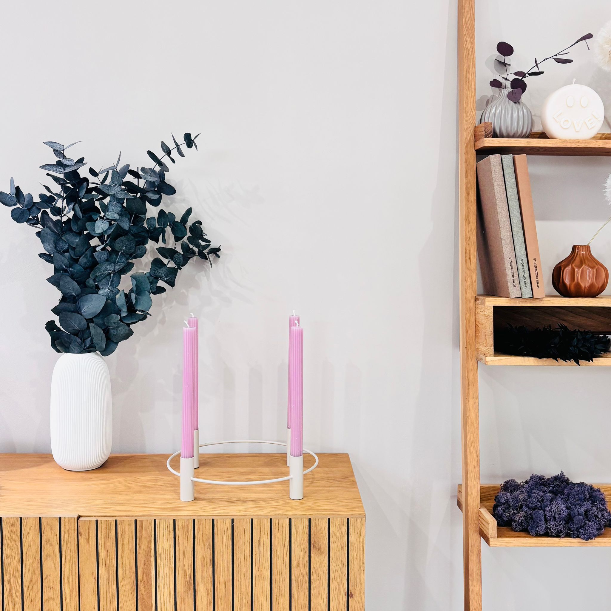 Kerzenkranz für 4 Kerzen - metall beige - Lykke&You GmbH