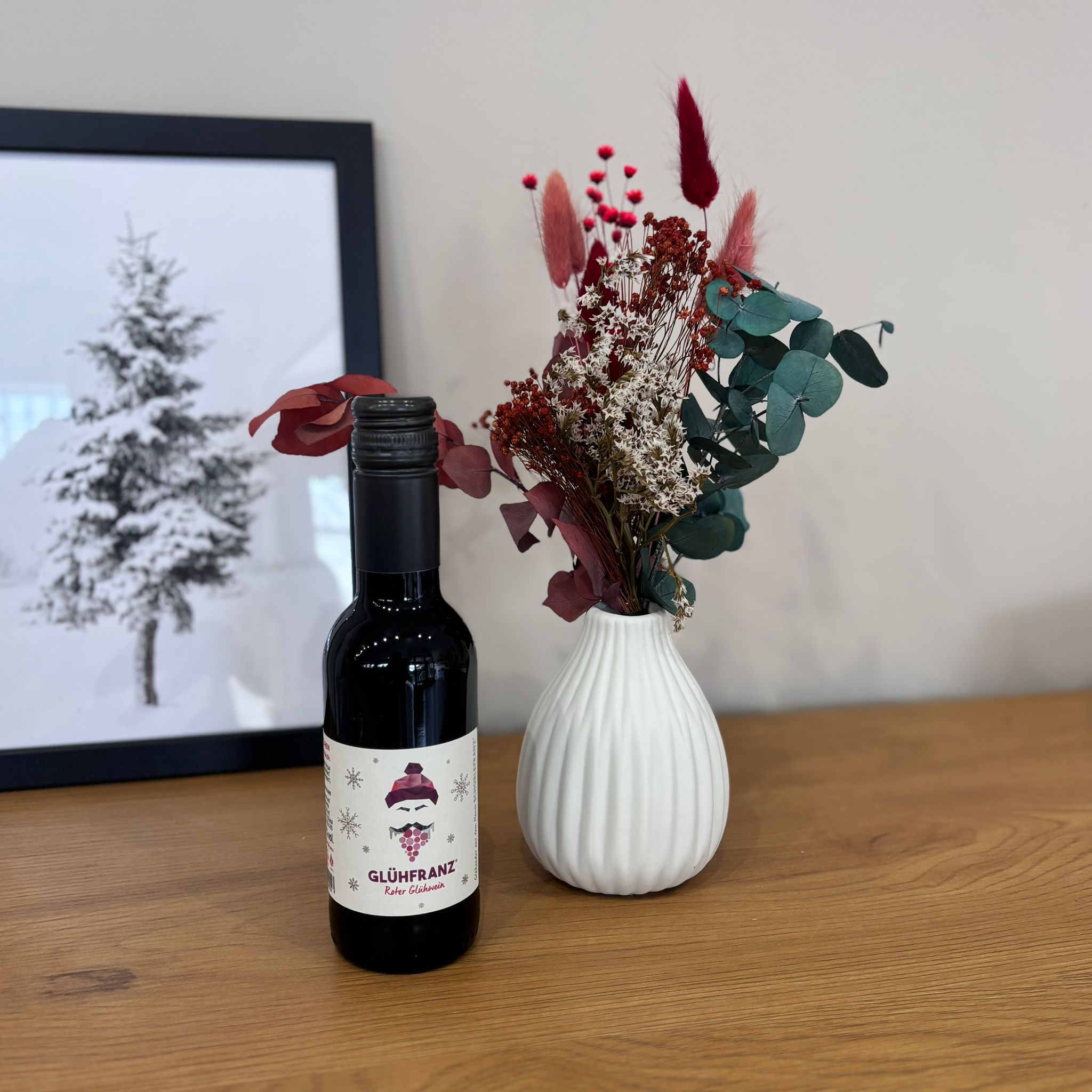 X-Mas Geschenkset Mini Glühwein + Mini Strauß