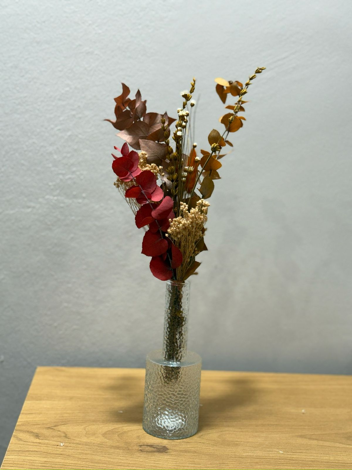 Trockenblumen Mini Strauß Eukalyptus rot - Outlet