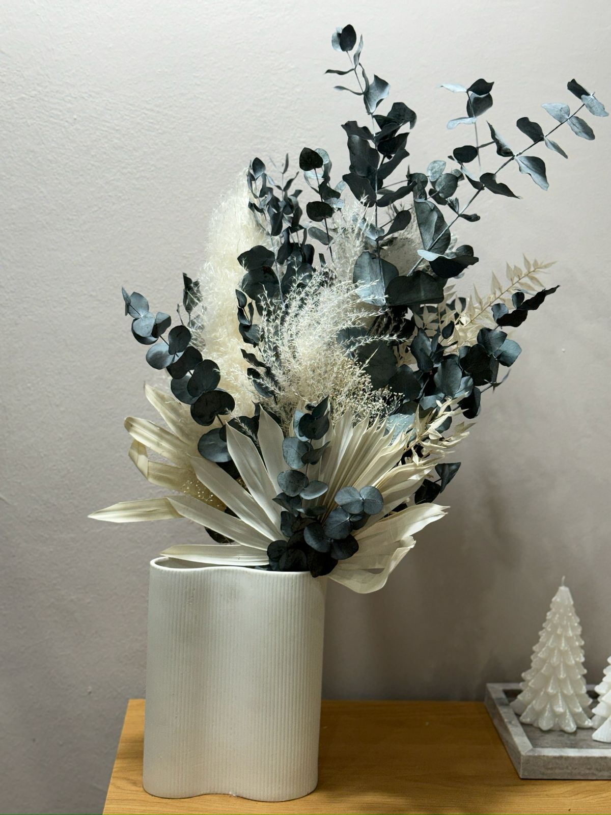 Trockenblumen Strauß Eukalyptus Pampasgras Palmblatt - Outlet