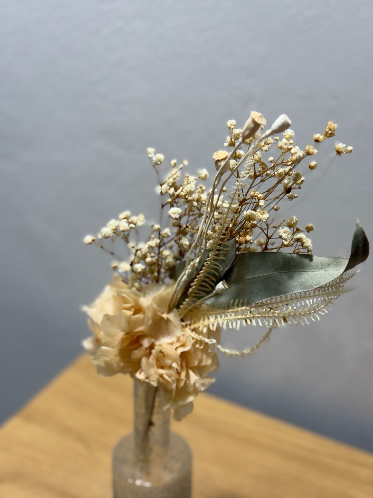 Trockenblumen Mini Strauß Hortensie Schleierkraut - Outlet