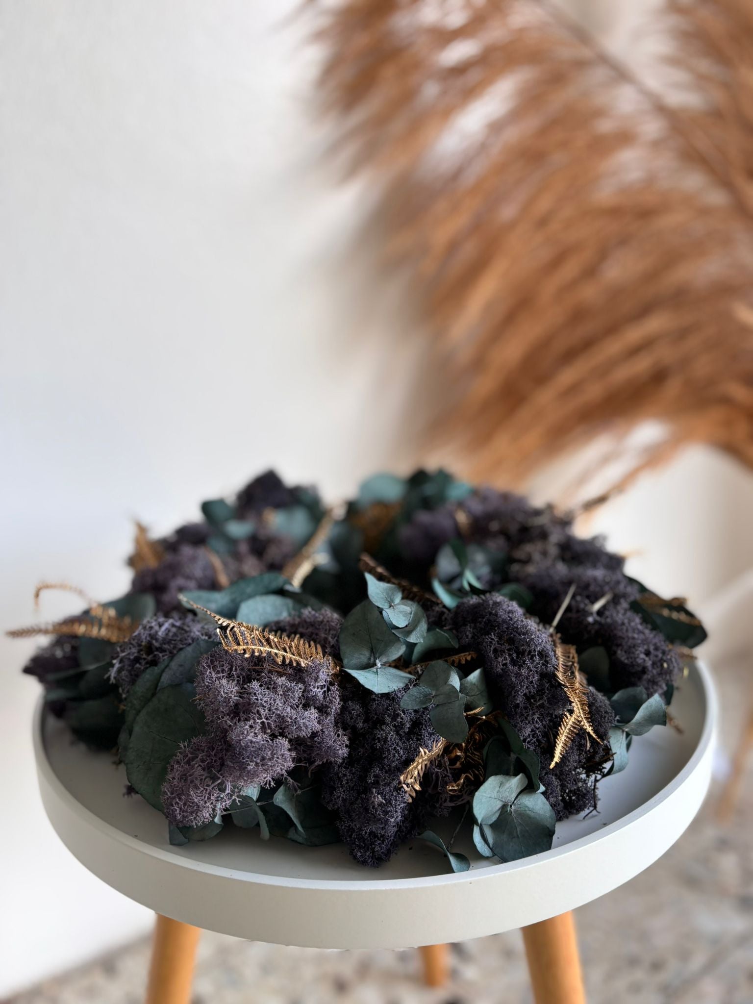 Adventskranz Reindeer Moos - lila gold