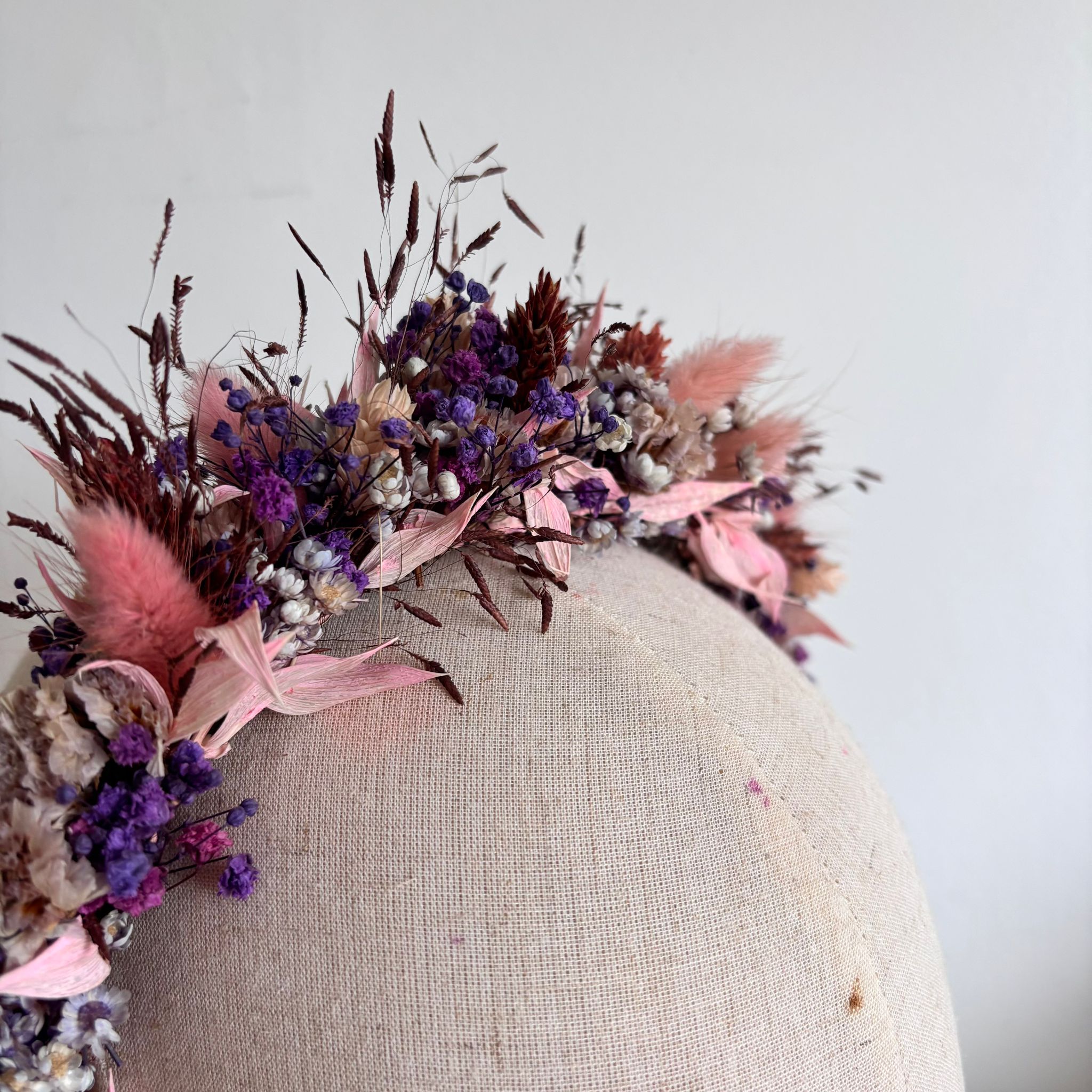 Haarreif Trockenblumen Rosa - Outlet