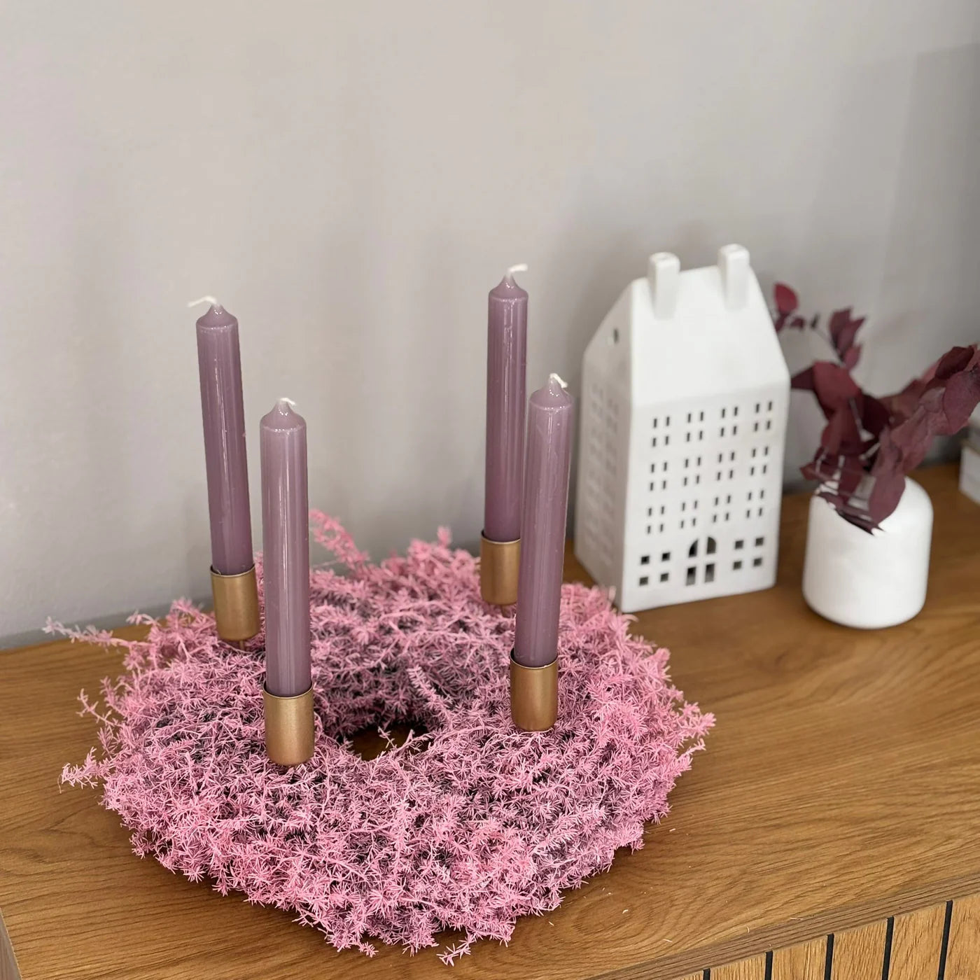 Asparaguskranz in Rosa - Spargelkraut