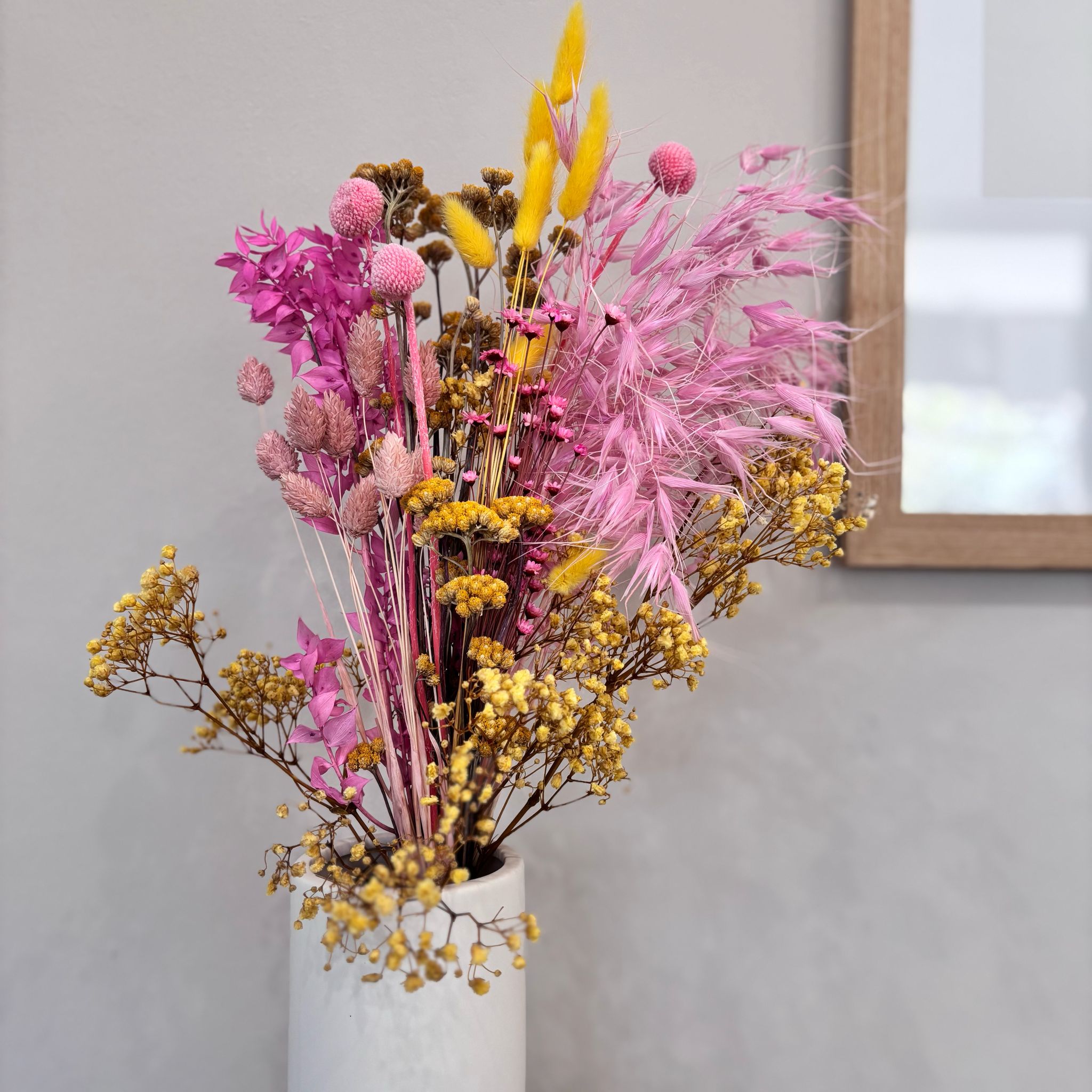 Yellow Candy: Trockenblumenstrauß in leuchtenden Farben - Lykke&You GmbH