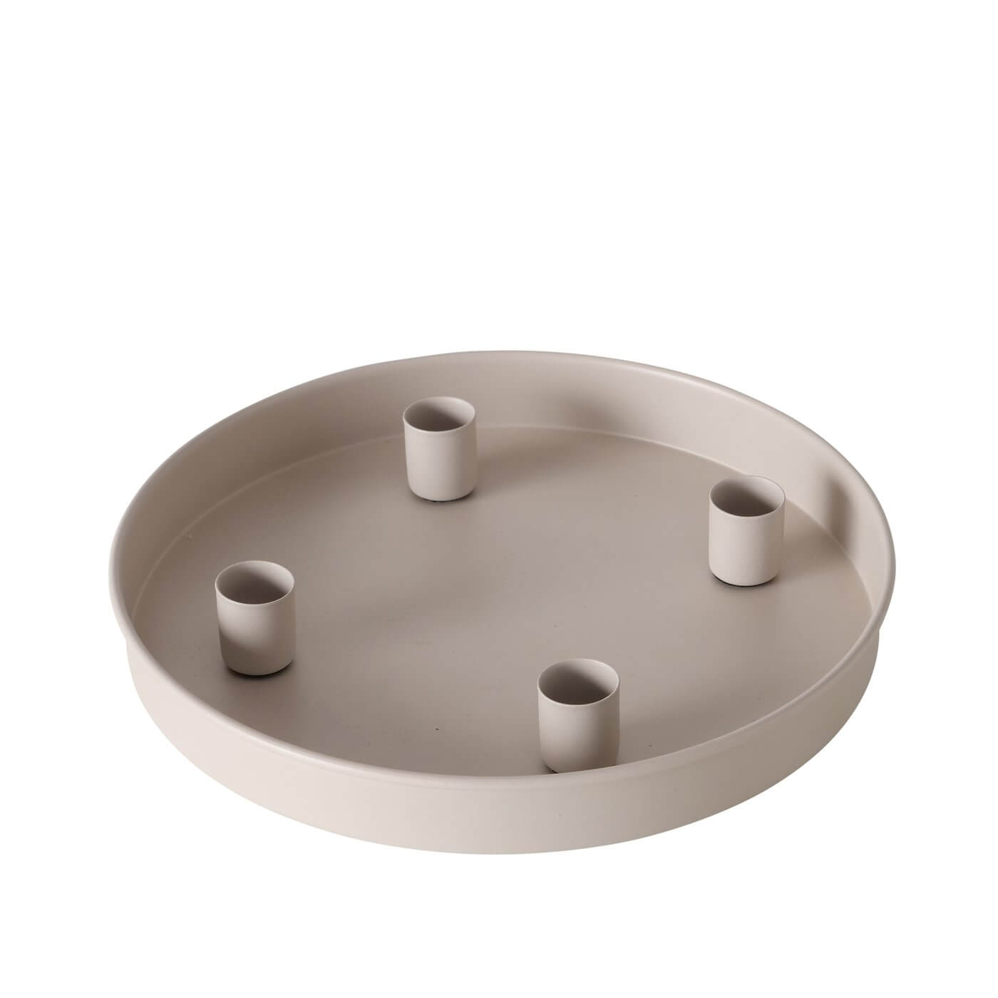 Rundes Metalltablett mit magnetischen Kerzenhaltern | 25 cm - Lykke&You GmbH