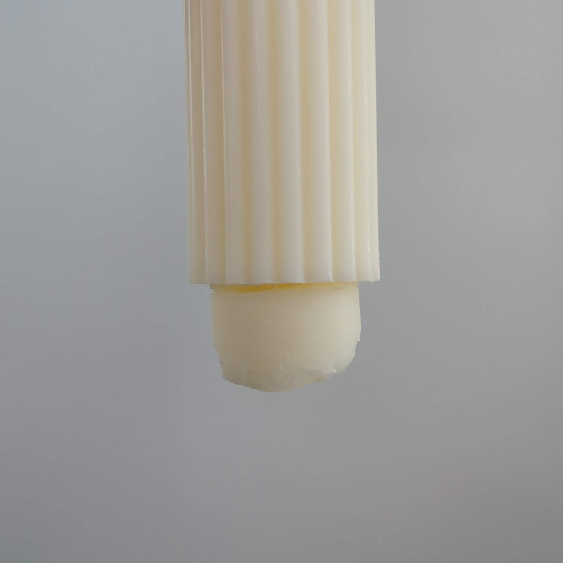 Stabkerze gerillt aus 100% Rapswachs weiß