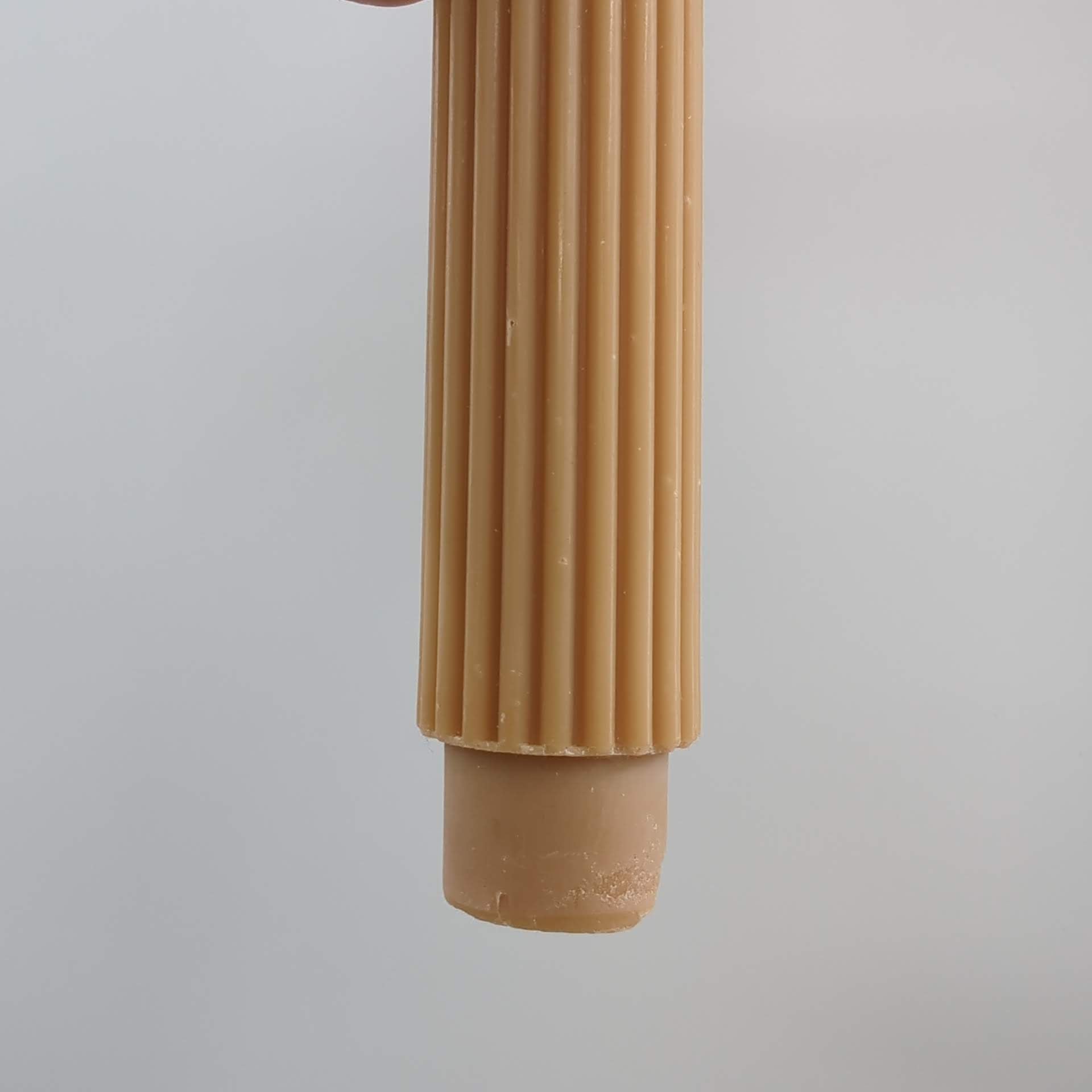 Stabkerze gerillt aus 100% Rapswachs beige