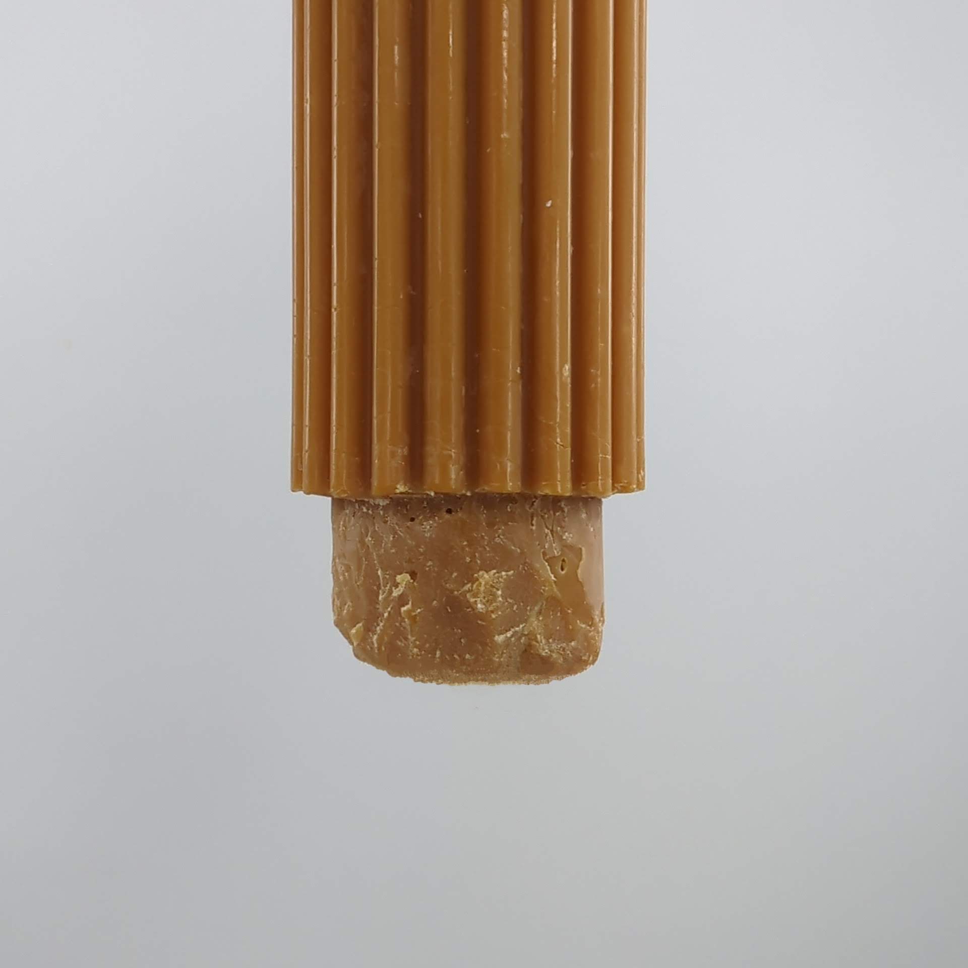 Stabkerze gerillt aus 100% Rapswachs braun