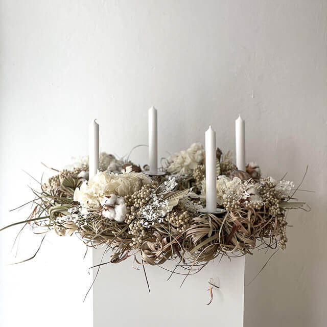 Trockenblumen Adventskranz "Extraordinary" | Handgearbeitete Unikate - Kränze
