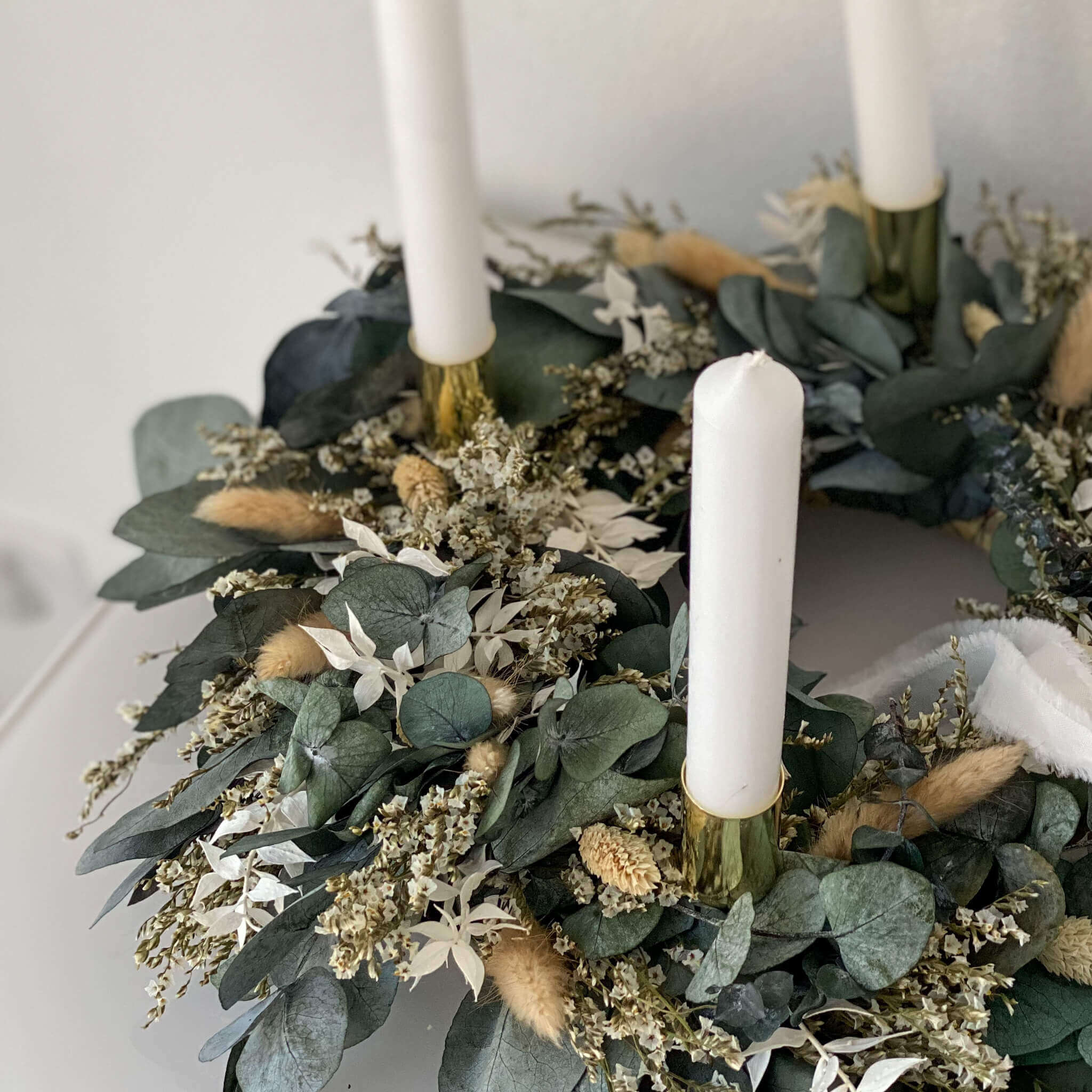 Adventskranz aus Trockenblumen | "Eukalyptus Mix" | 35-40 cm - Kränze