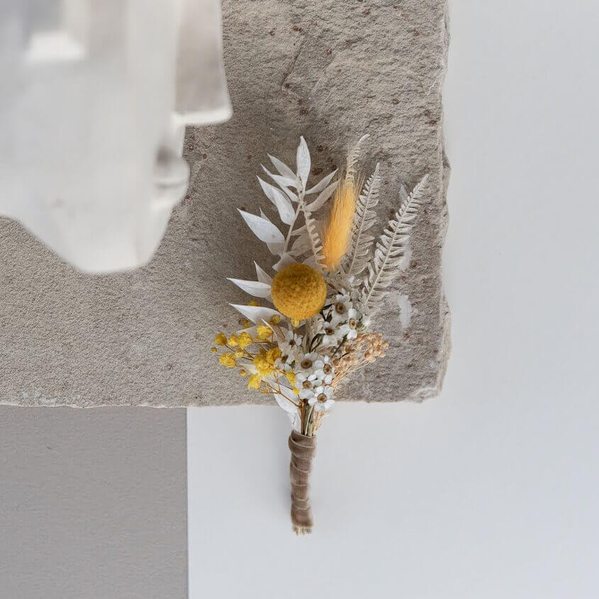 Anstecker Bräutigam I Trauzeuge I Trockenblumen Gänseblümchen - Lykke&You