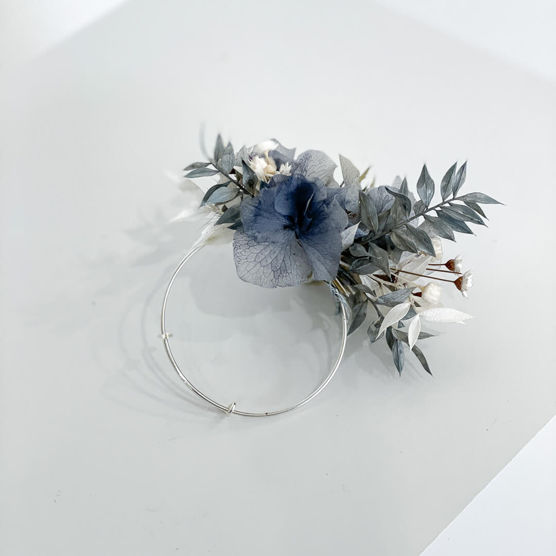 Armband Trockenblumen blau Distel metallic - Lykke&You GmbH