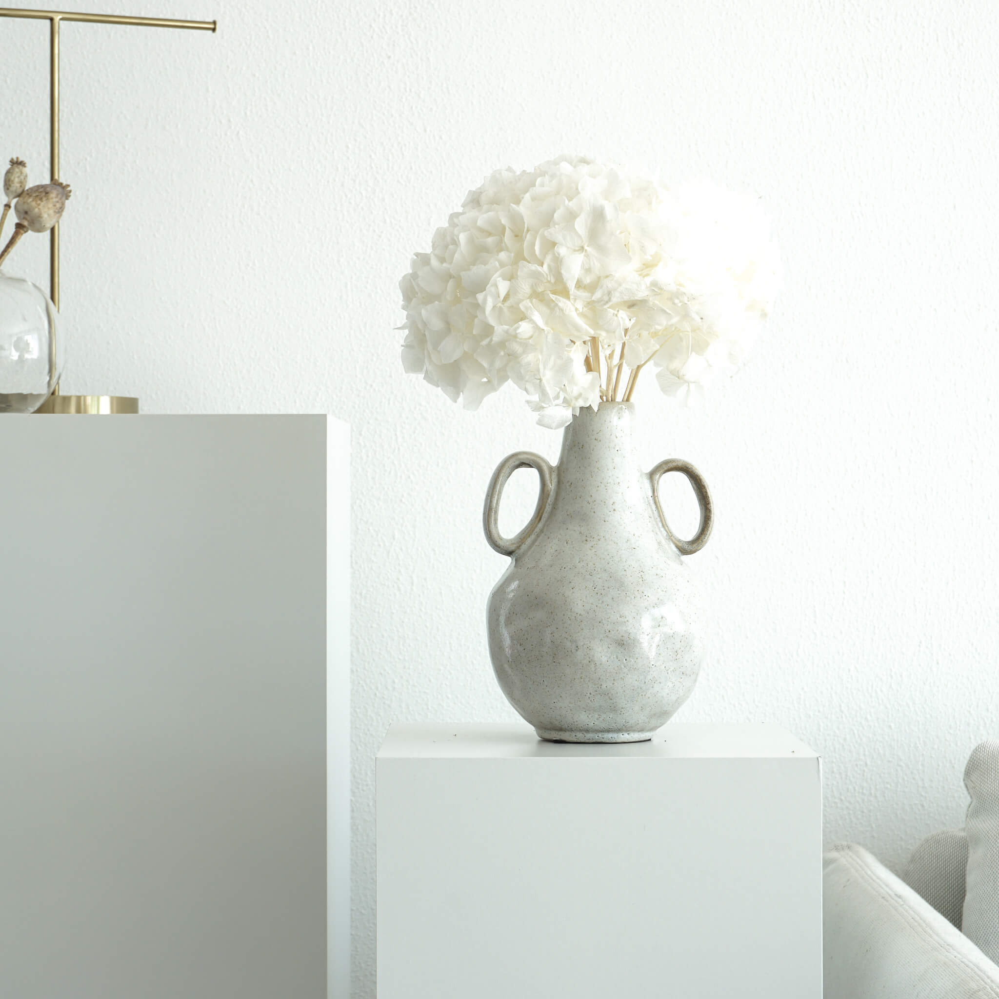 Hortensien konserviert | viele Farben | tolle Blüte | 30cm - Farbe: weiß