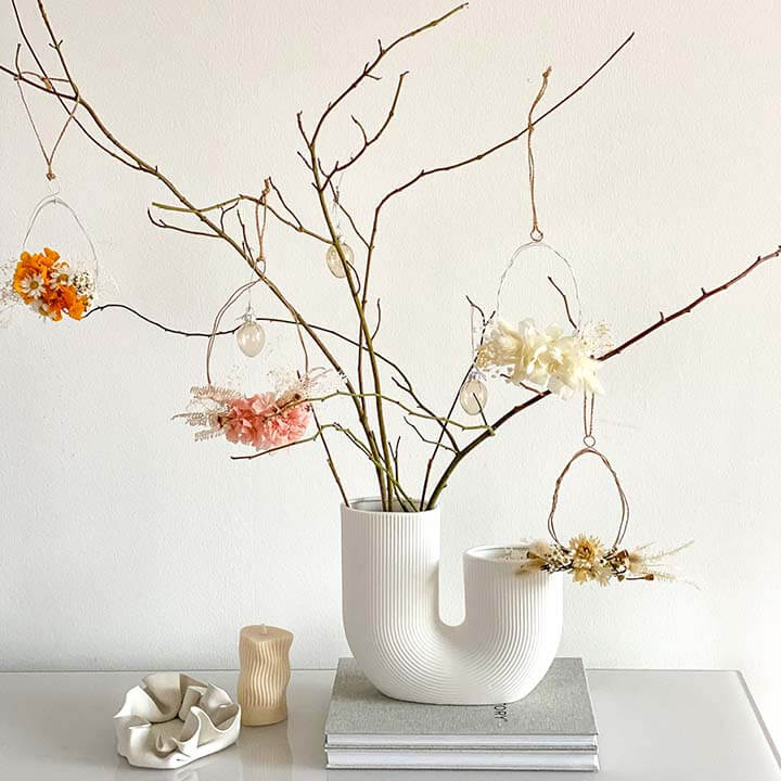 Osteranhänger Trockenblumen Basteln