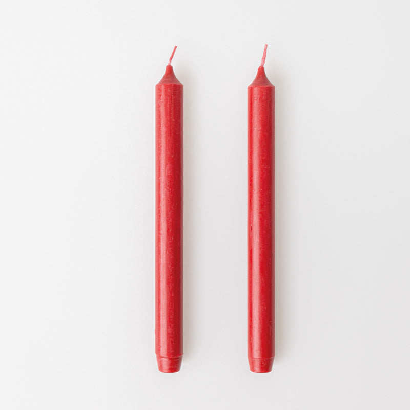 Taper candles "Red" - set of 2