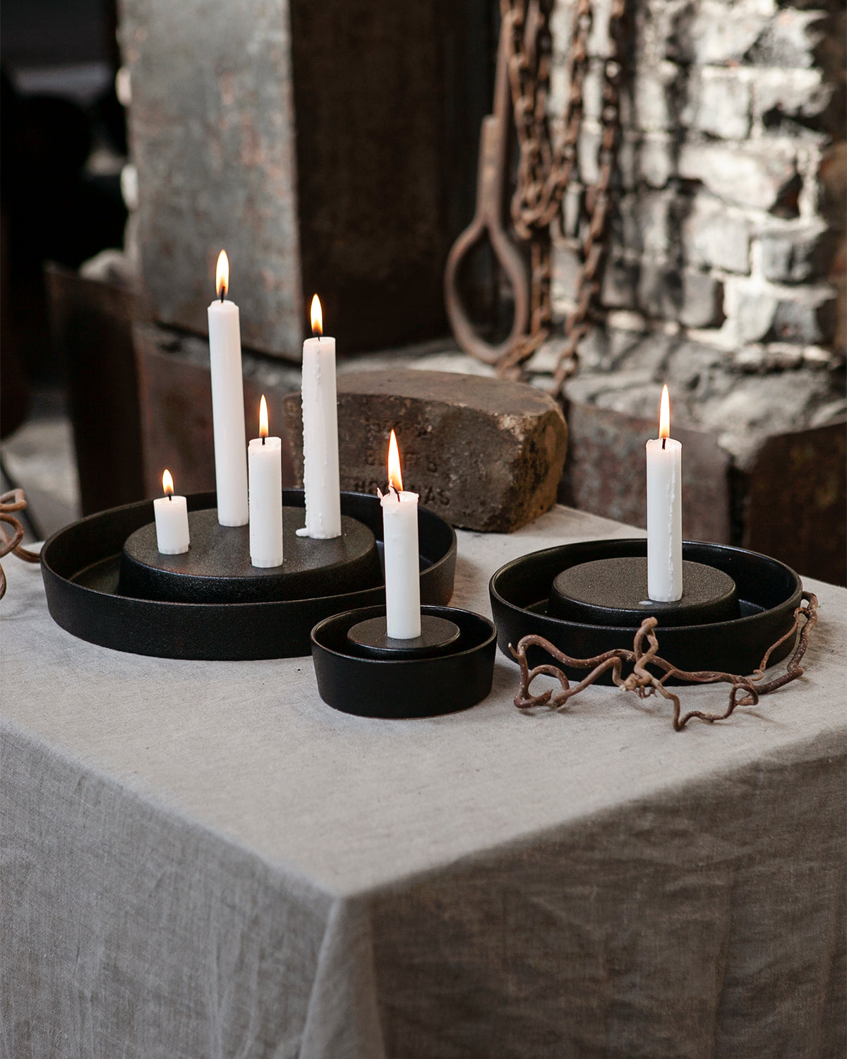 VALLTORP candle holder black Large