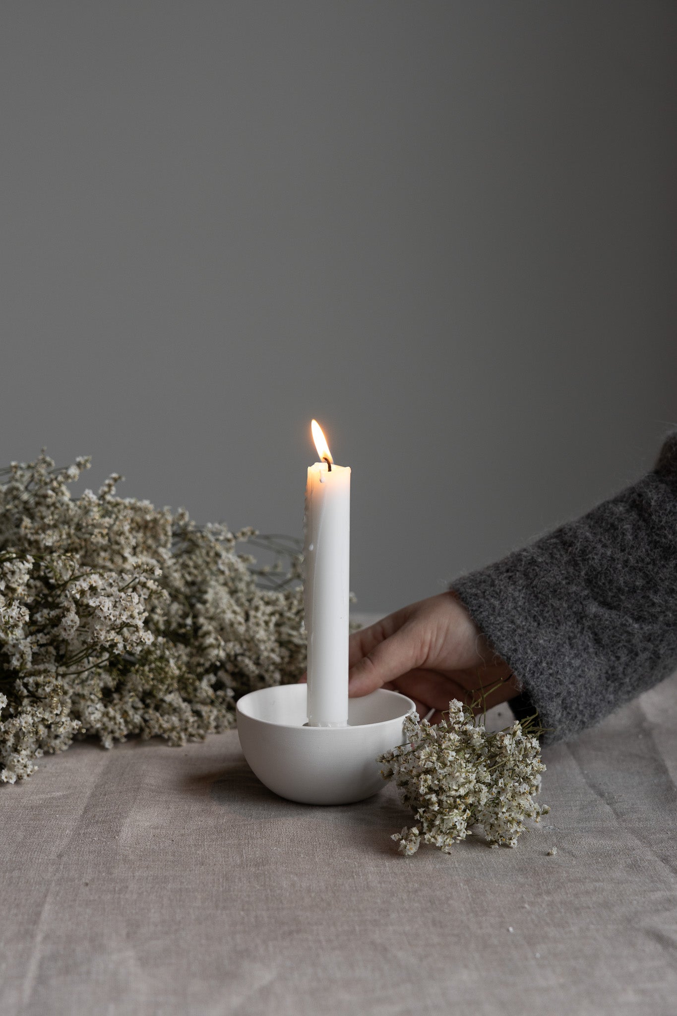 LIDATORP Kerzenschale weiß glossy Mini