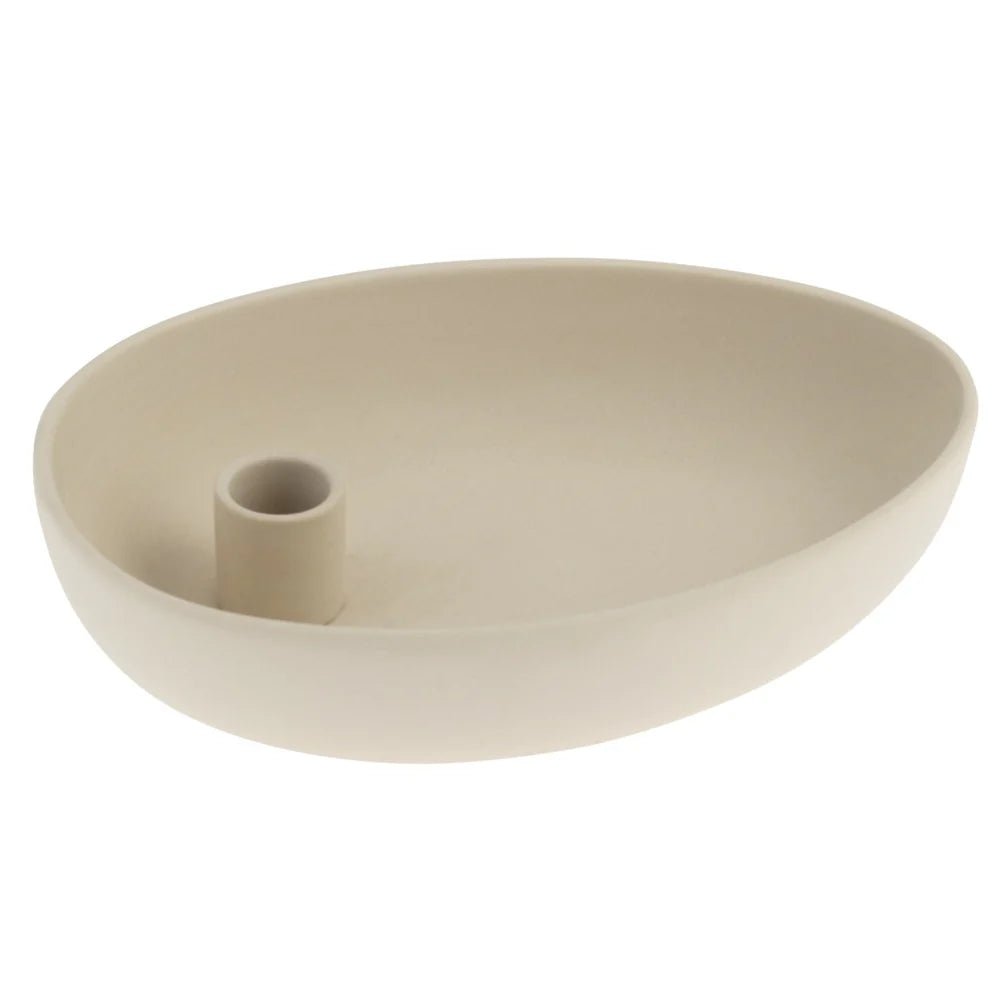 LIDATORP Kerzenschale oval beige