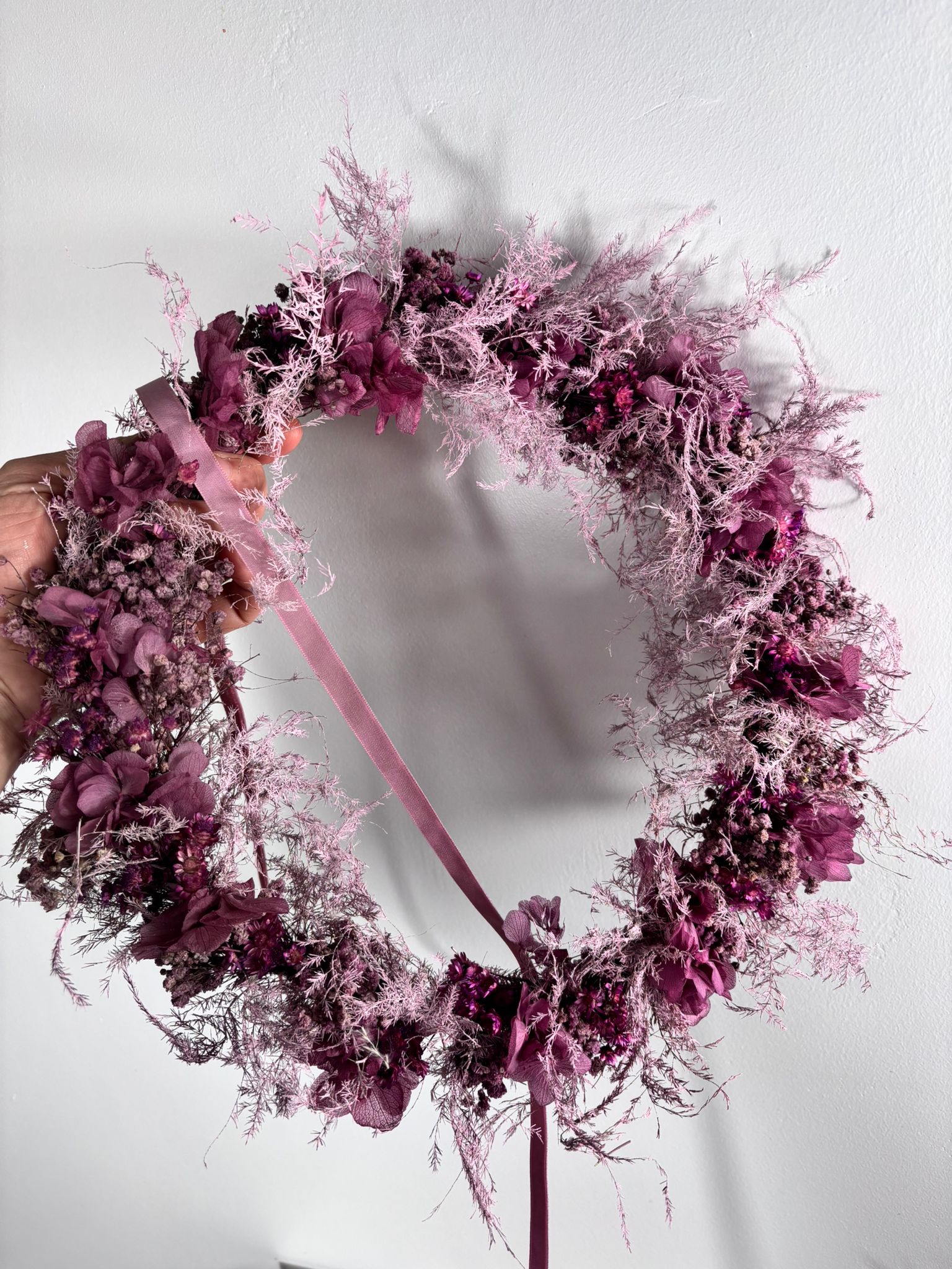 Dried flower wreath Touch of Pink Mini