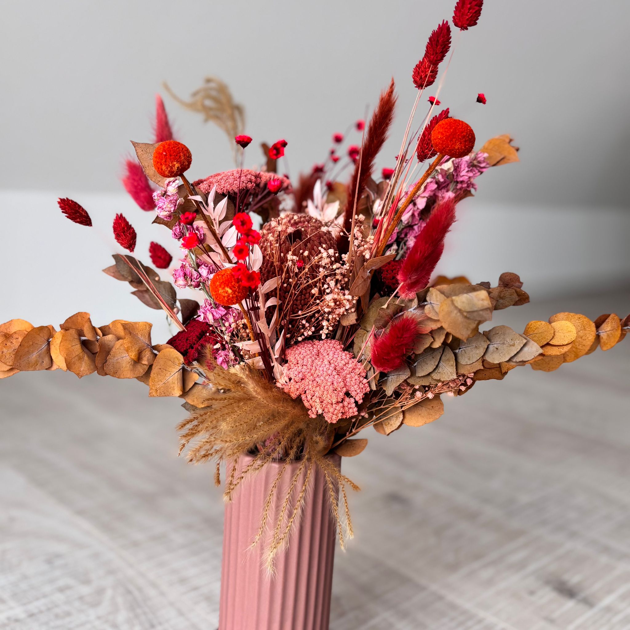 Touch of Pink: Timeless elegance in shades of pink - dried flower bouquet for the whole year