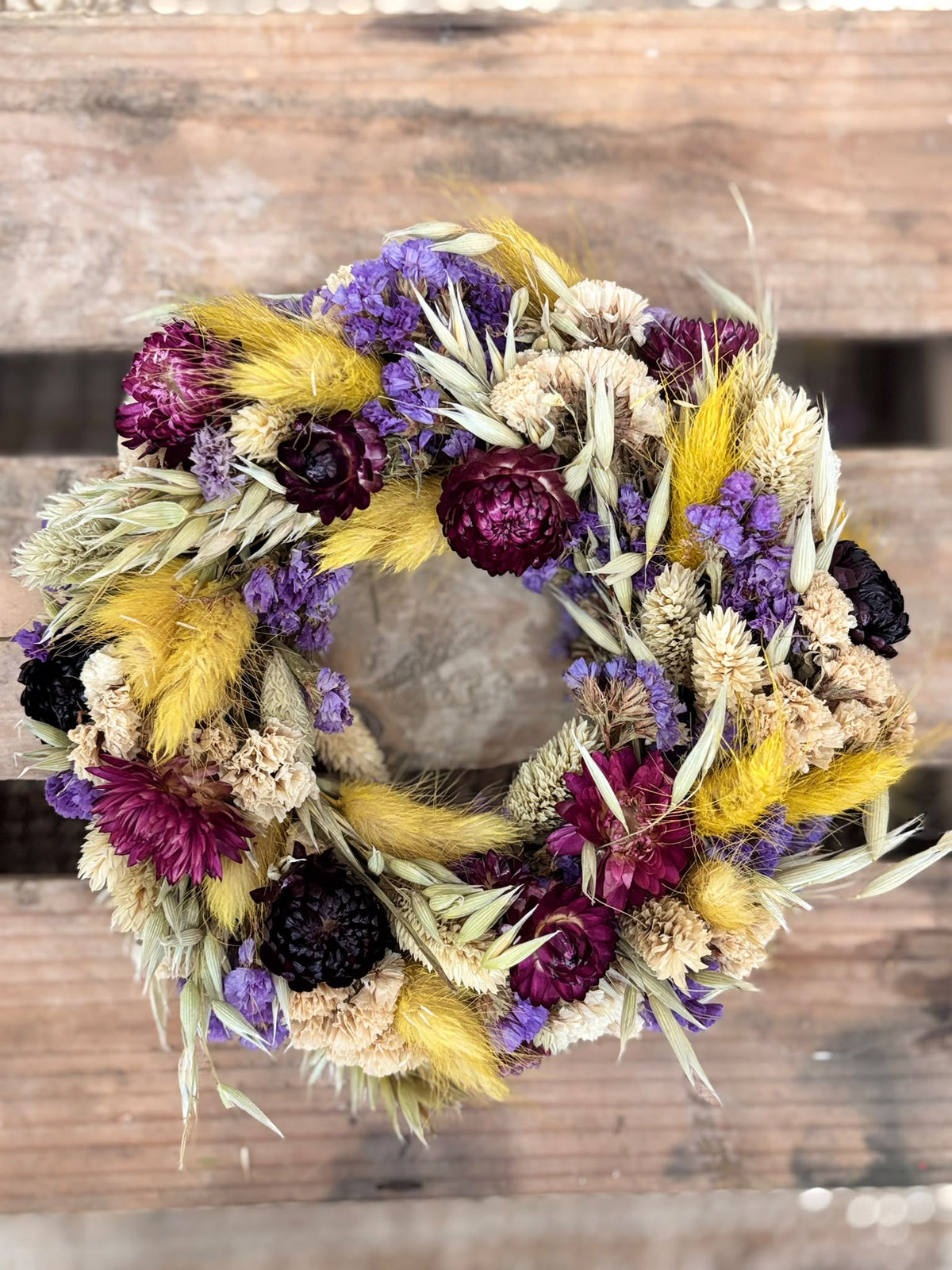 Abby Herbstkranz – Trockenblumenkranz in warmen Farben