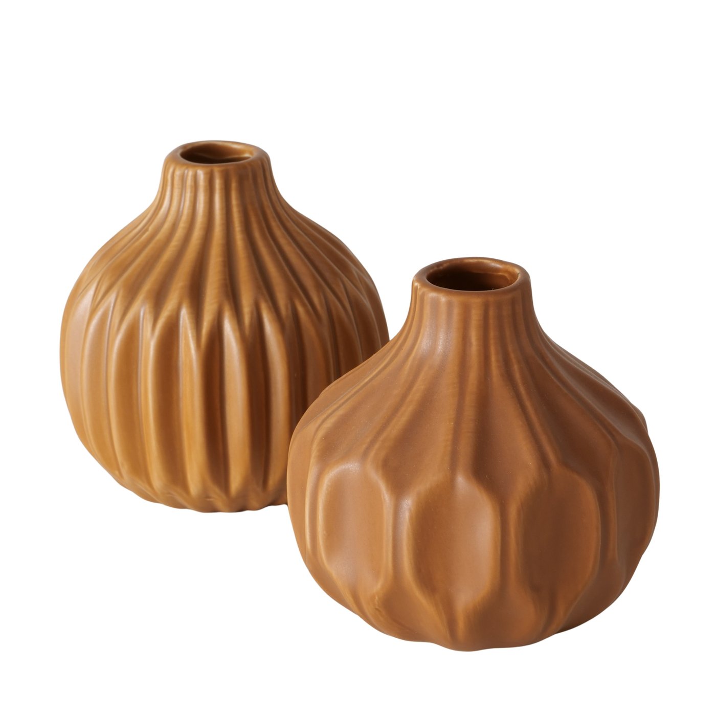 Vase Lenja - 2er Set braun
