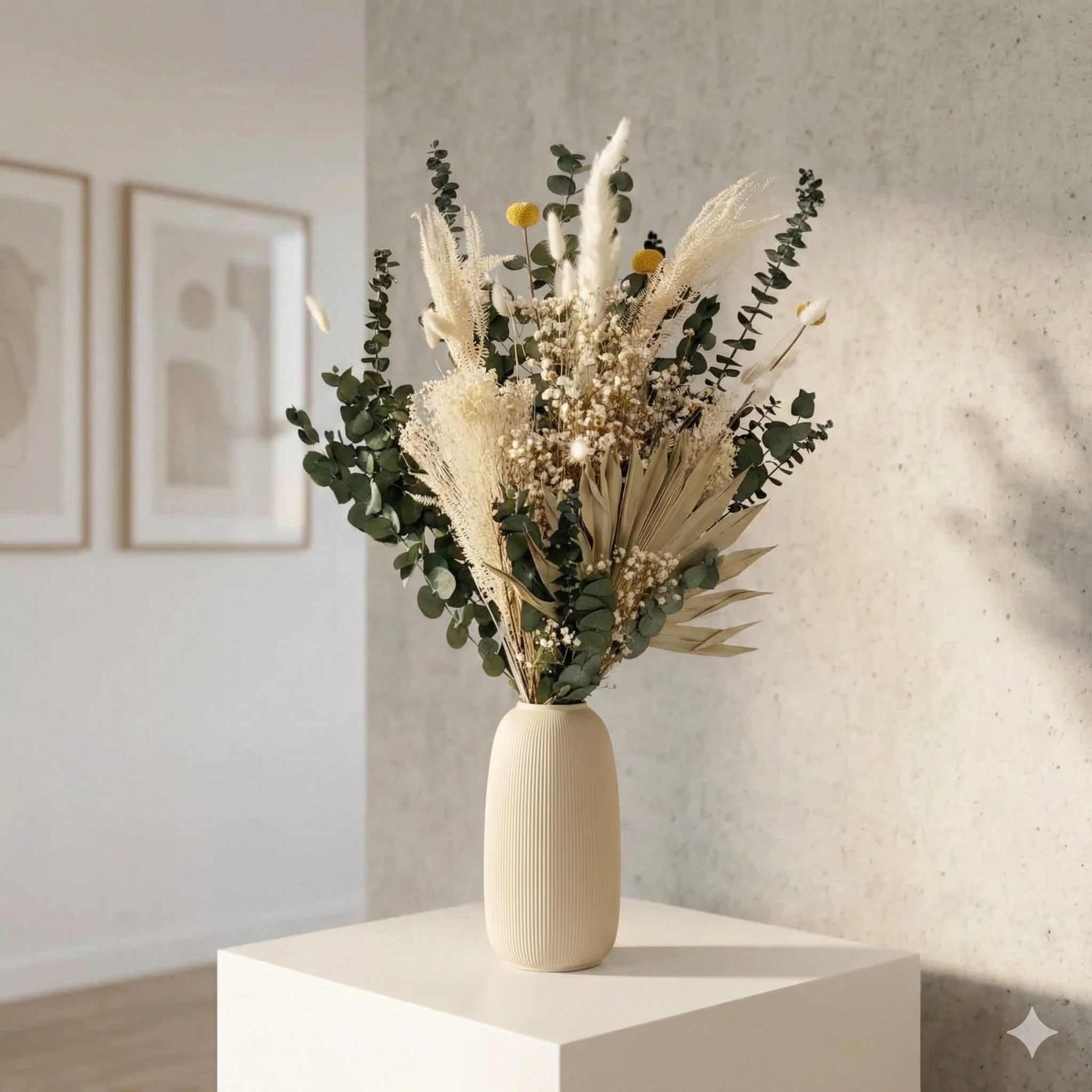 Nature: Ode to Nature - Dried flower bouquet in harmony I green-white