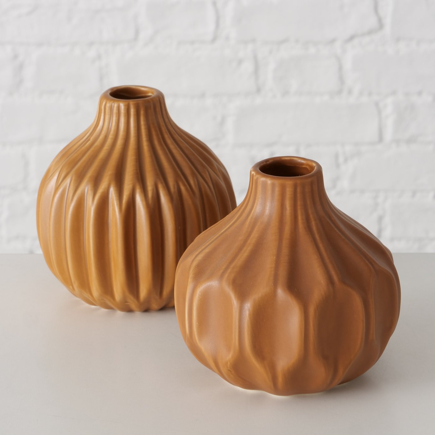 Vase Lenja - 2er Set braun