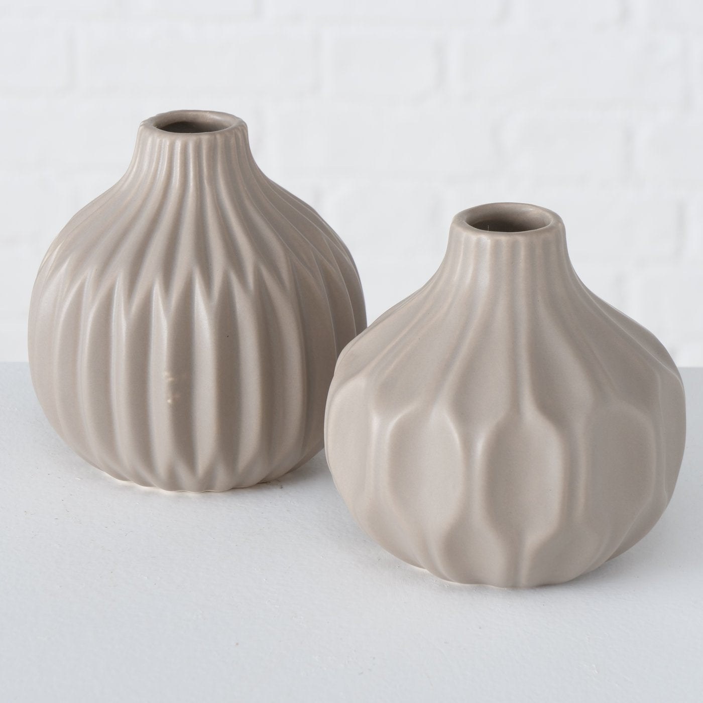 Vase Lenja - 2er Set beige
