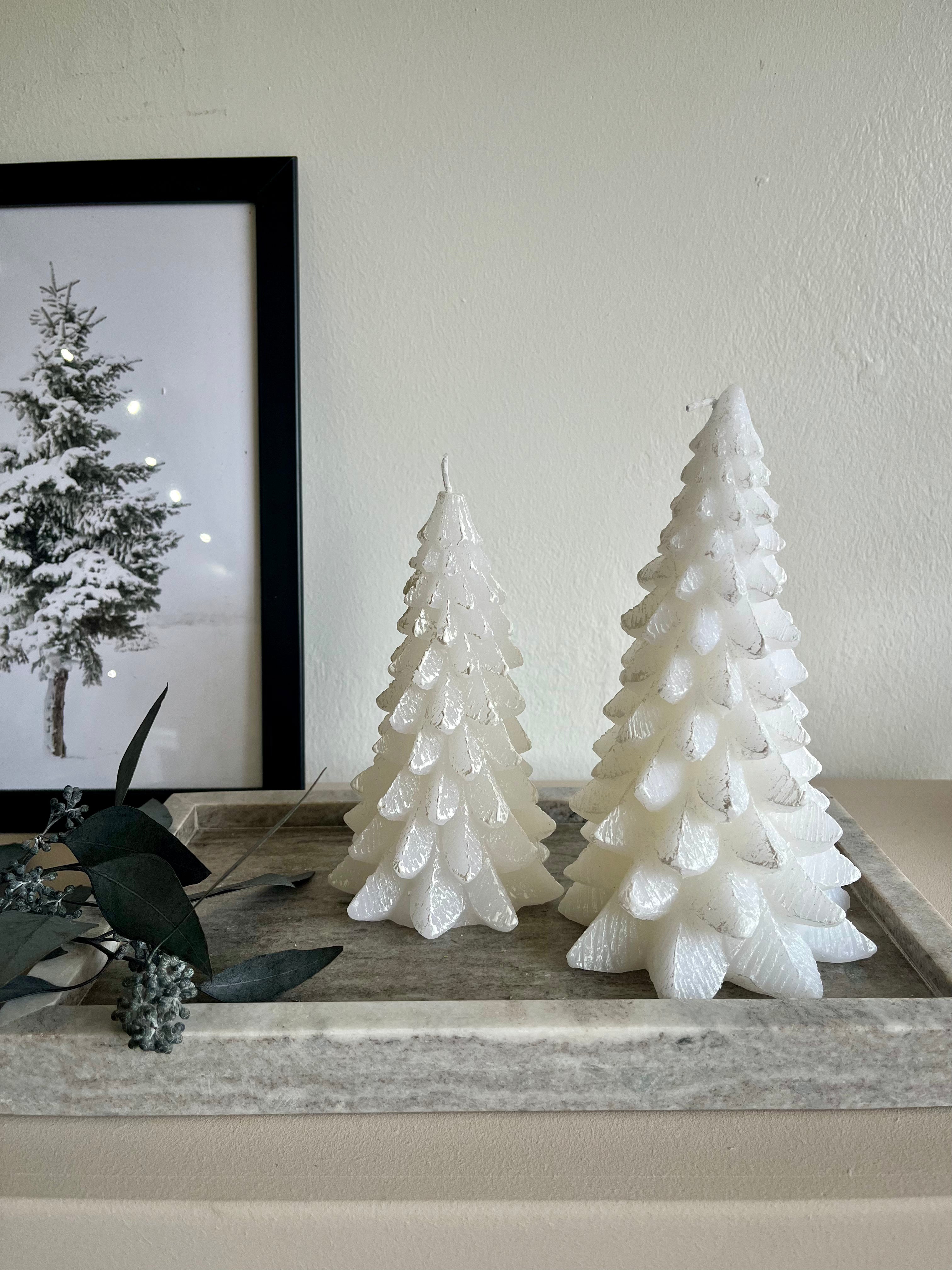 Kerze Weihnachtsbaum weiss L