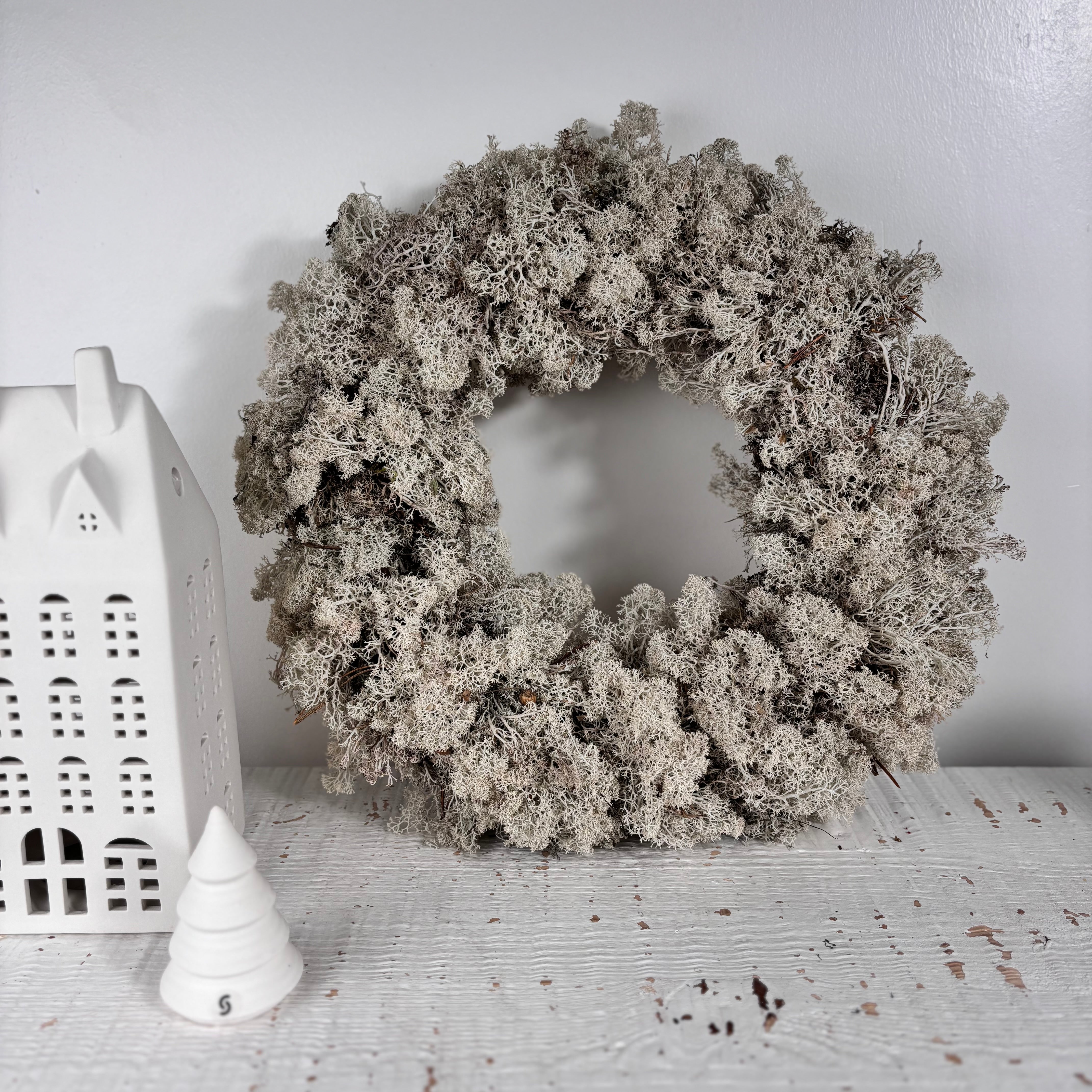 Reindeer moss: Icelandic reindeer moss wreath - natural