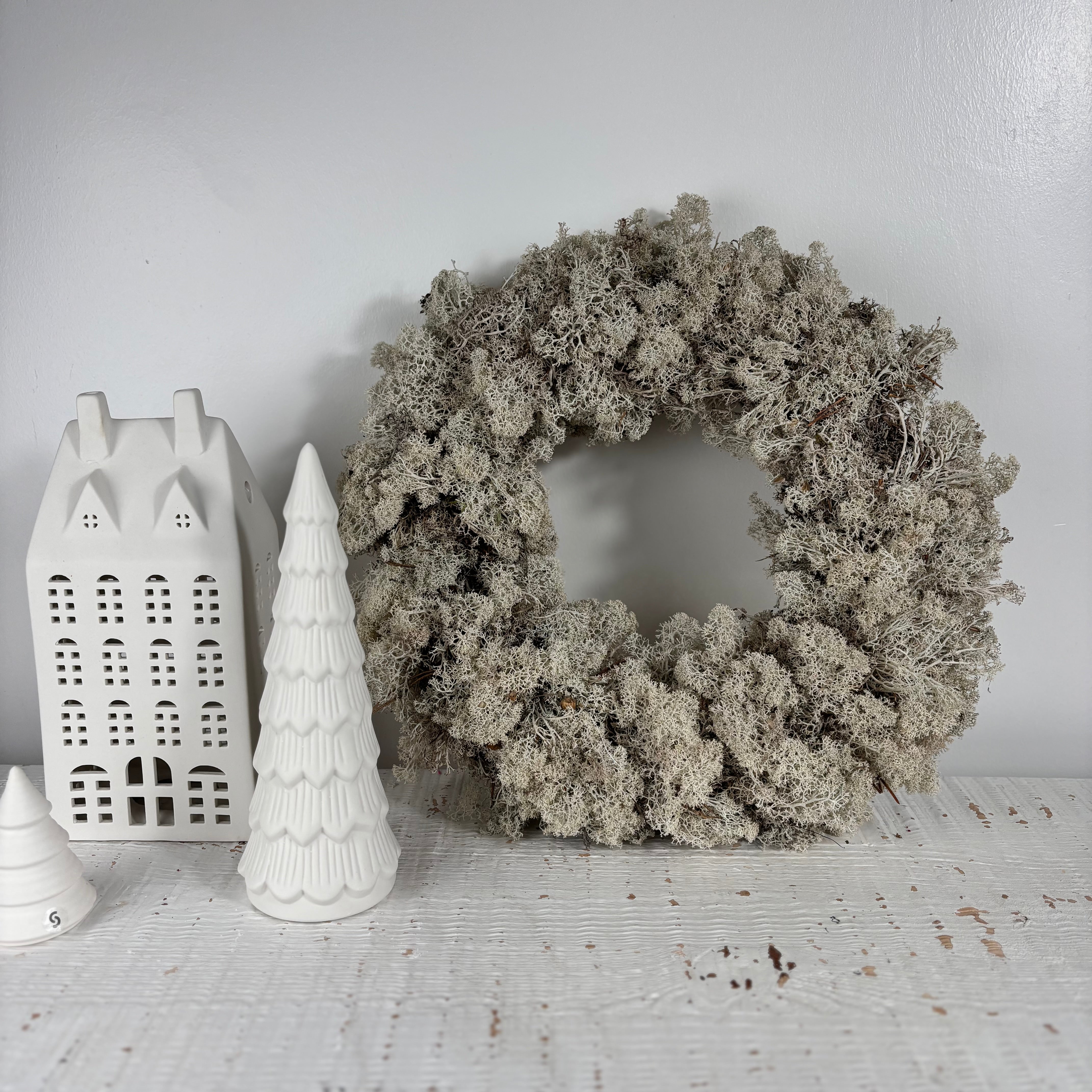 Reindeer moss: Icelandic reindeer moss wreath - natural