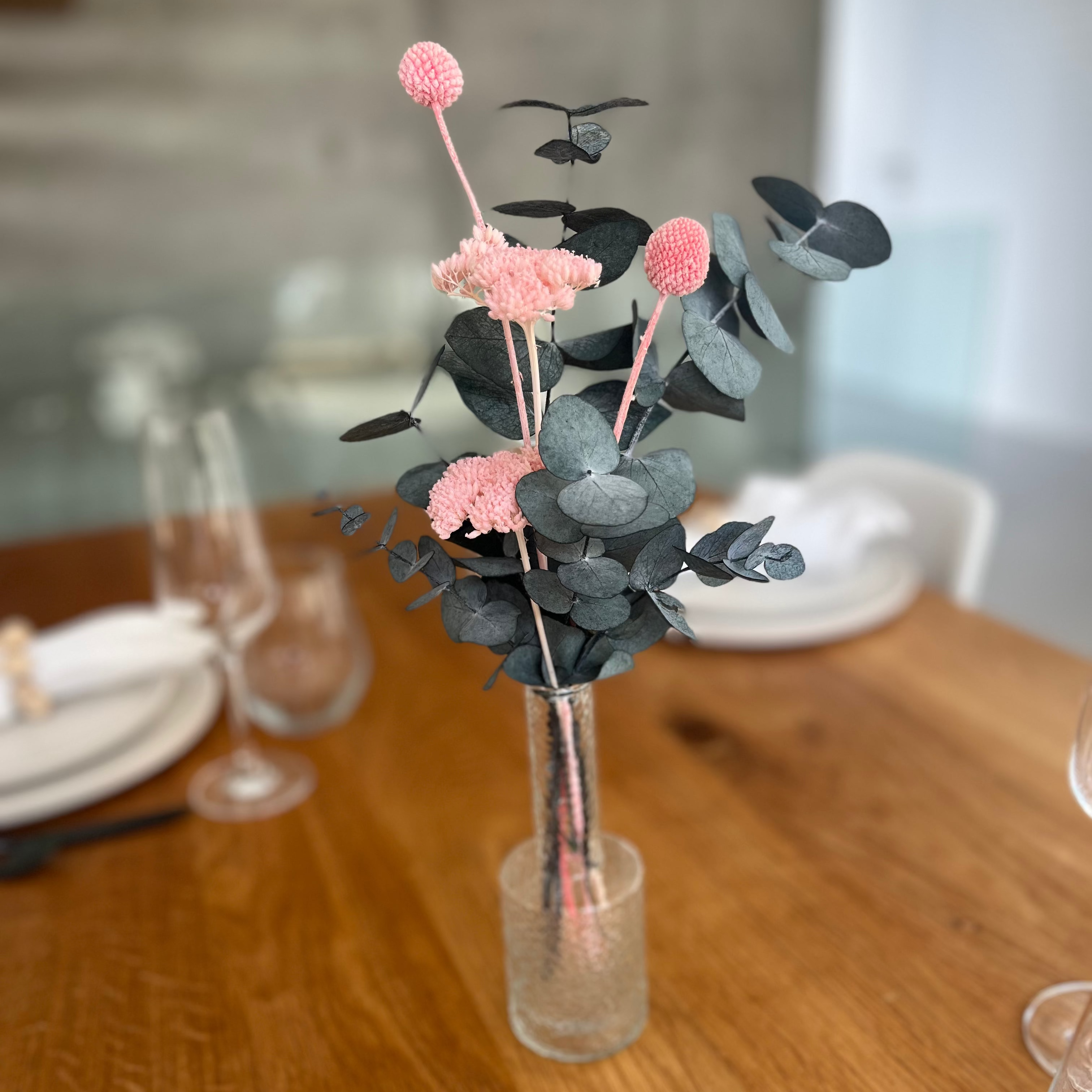 Mini Trockenblumenstrauß Pop of Color - rosa