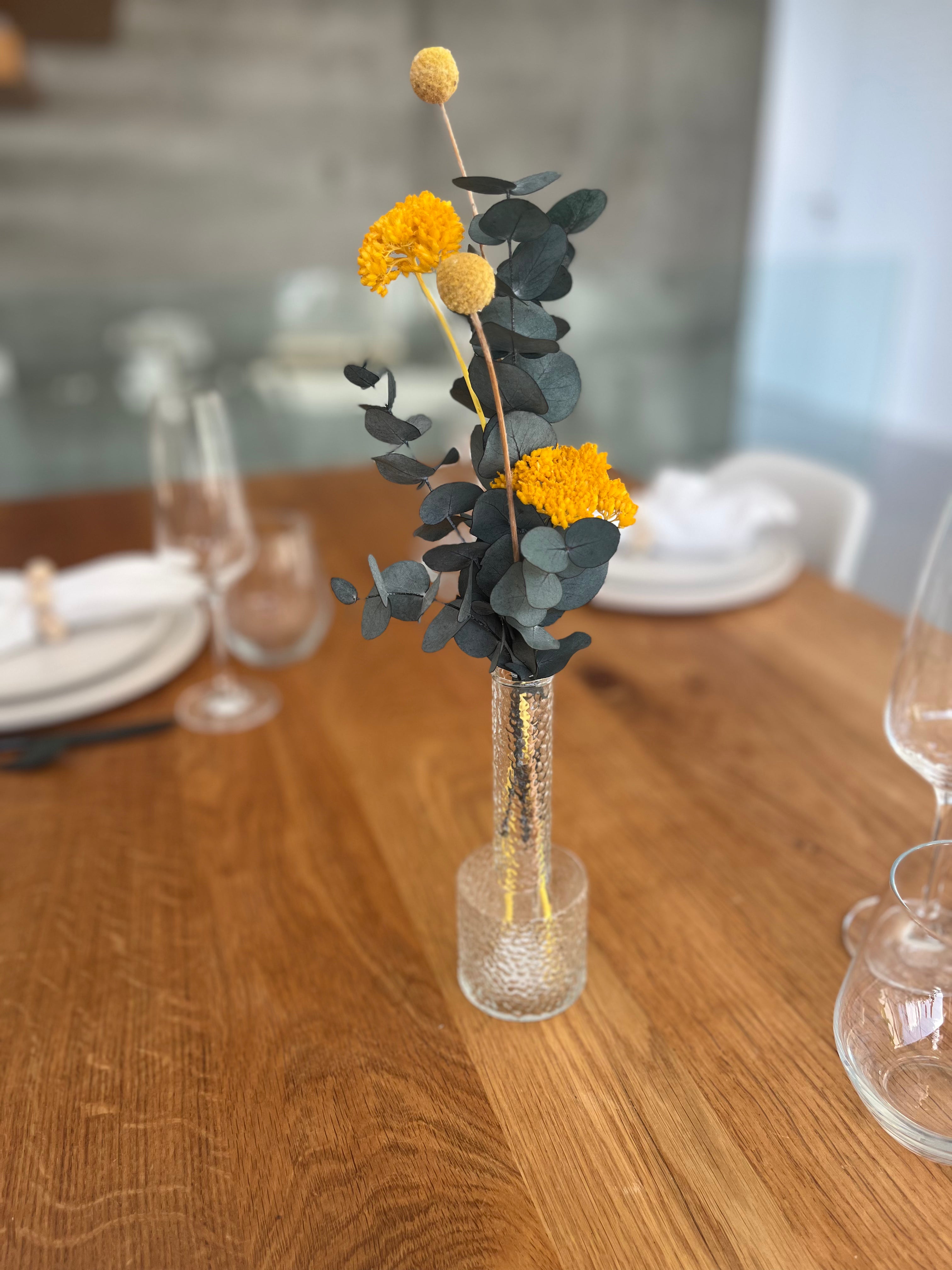 Mini Trockenblumenstrauß Pop of Color - gelb