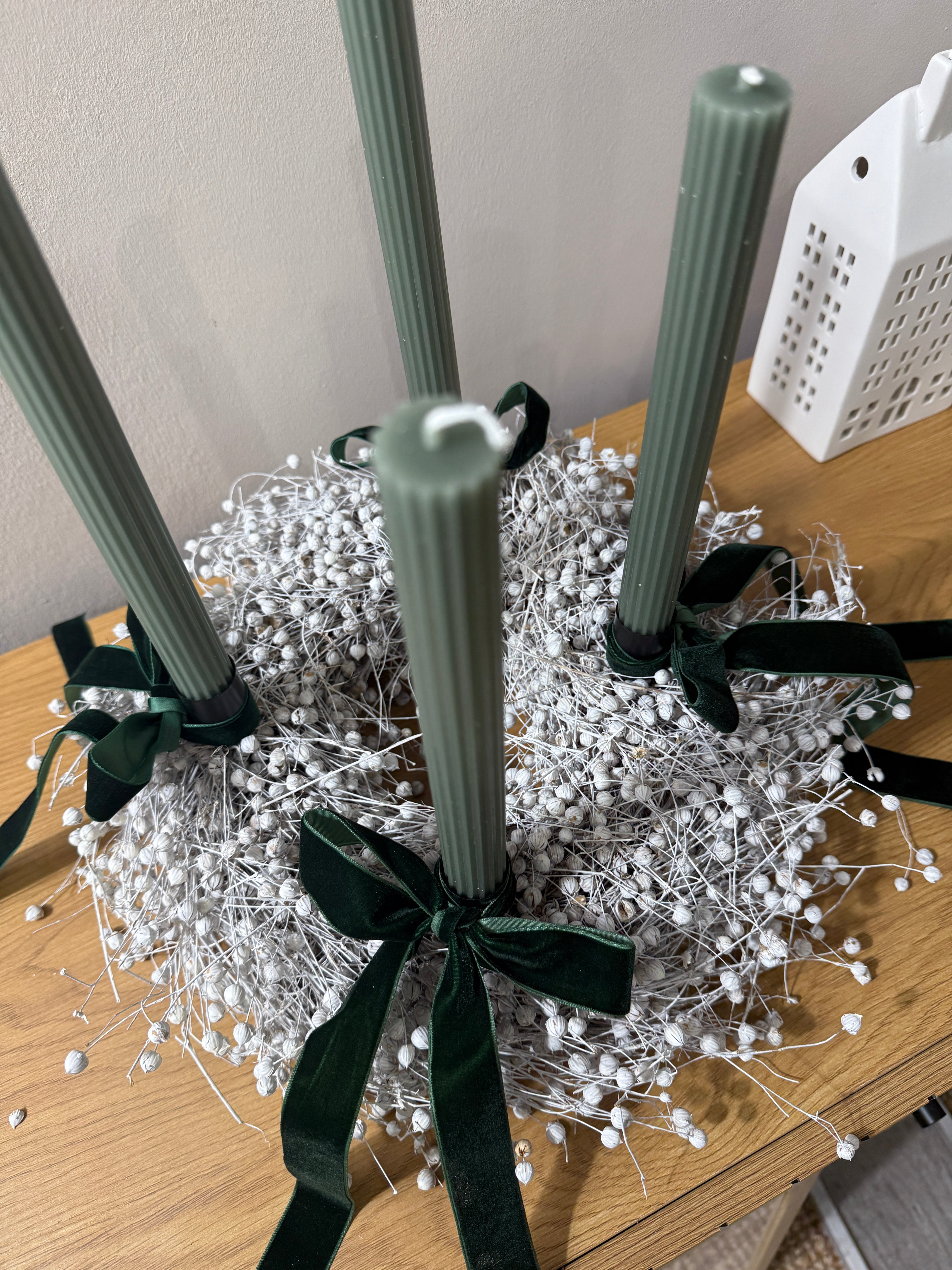 Komplettset Adventskranz Flachs - grün