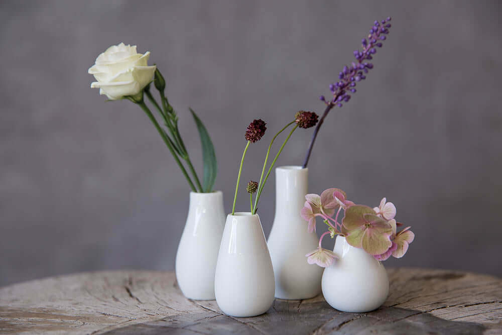 RÄDER Tiny four: Set of 4 pastel vases | grey
